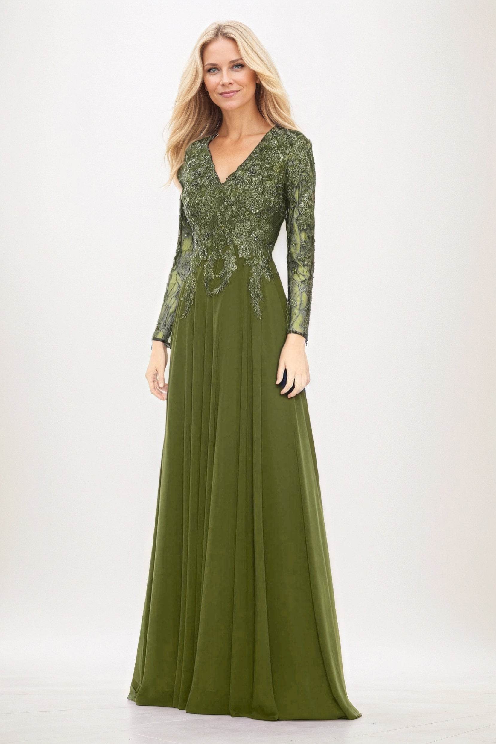 A-Line Maxi Chiffon Mother of the Bride Dresses CM0396 - COCOMELODY