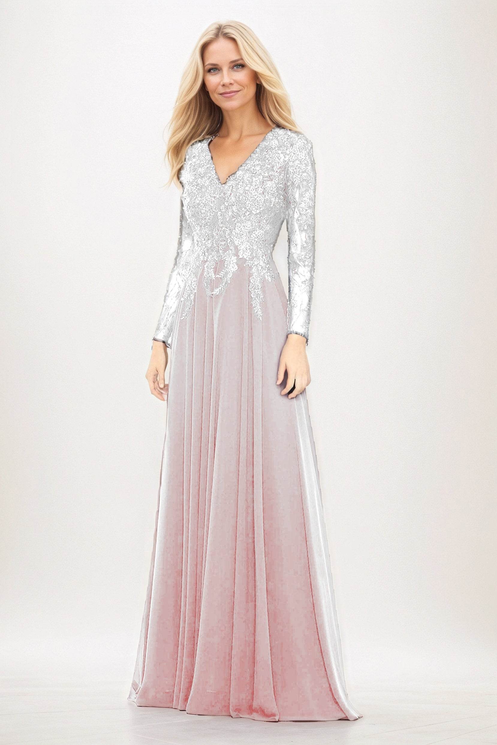 A-Line Maxi Chiffon Mother of the Bride Dresses CM0396 - COCOMELODY