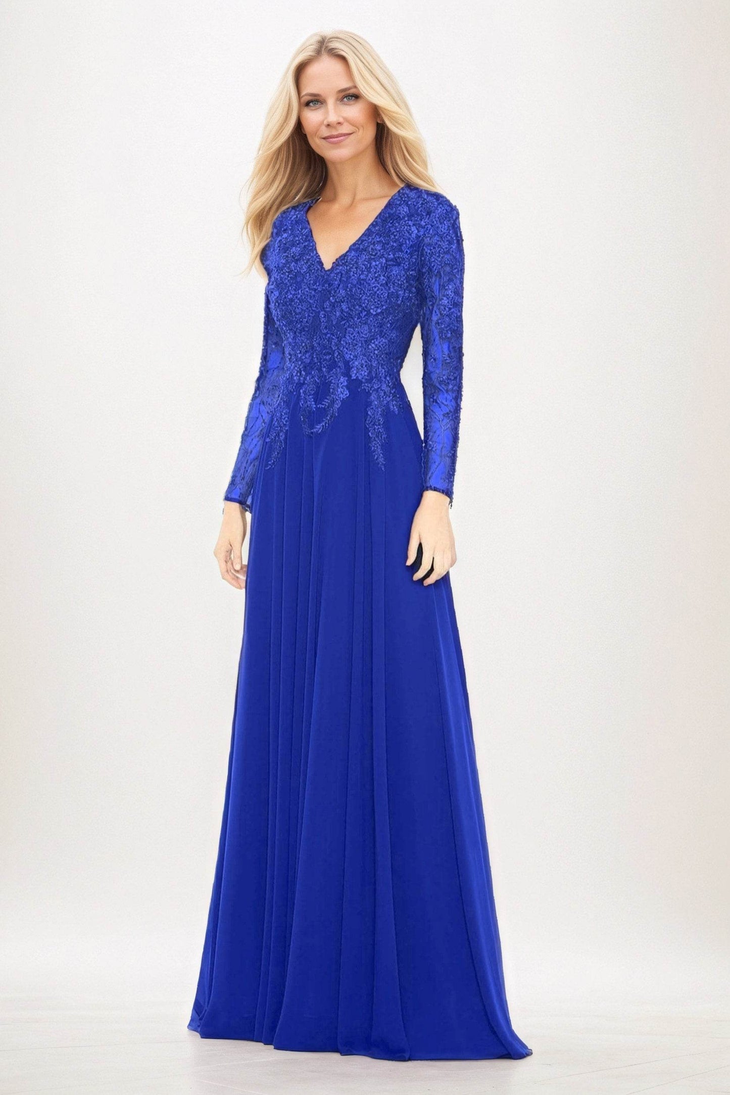 A-Line Maxi Chiffon Mother of the Bride Dresses CM0396 - COCOMELODY