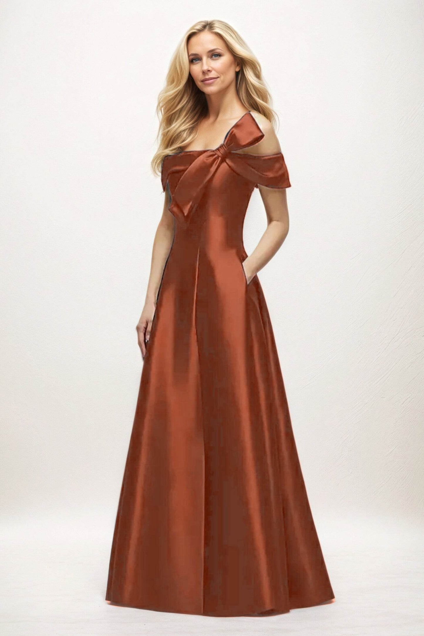 A-Line Maxi Satin Mother of the Bride Dresses CM0397 - COCOMELODY