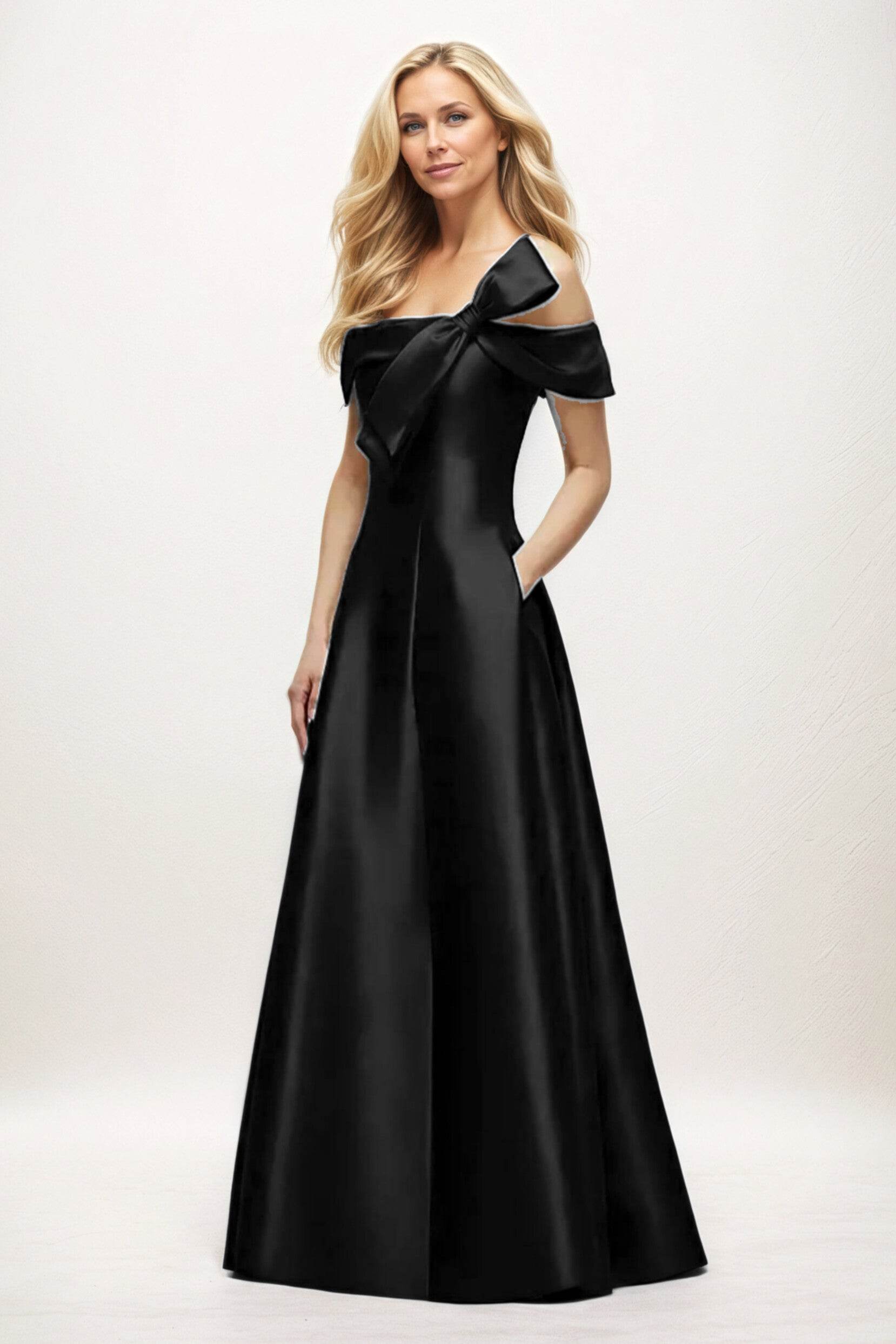 A-Line Maxi Satin Mother of the Bride Dresses CM0397 - COCOMELODY