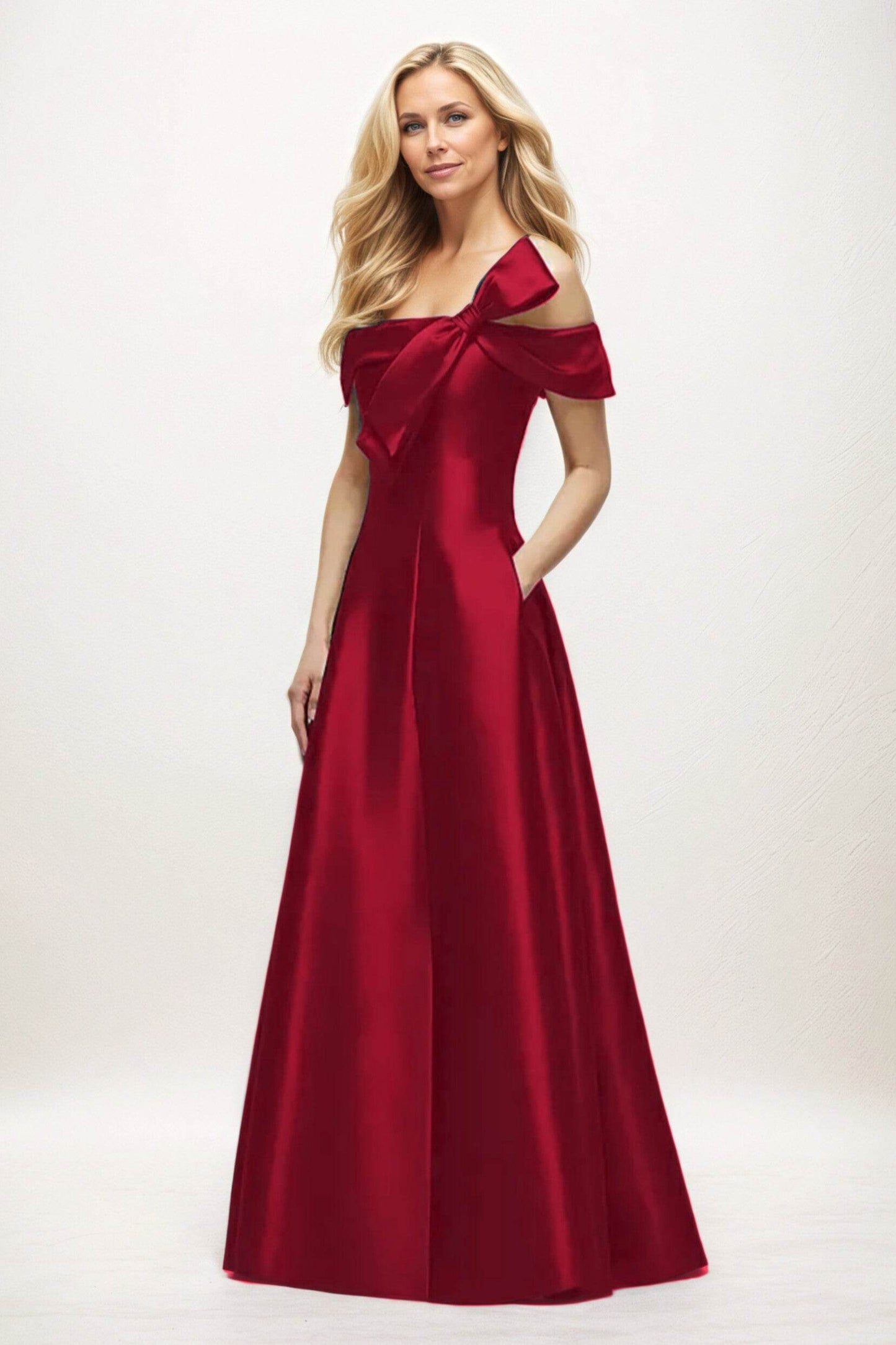 A-Line Maxi Satin Mother of the Bride Dresses CM0397 - COCOMELODY