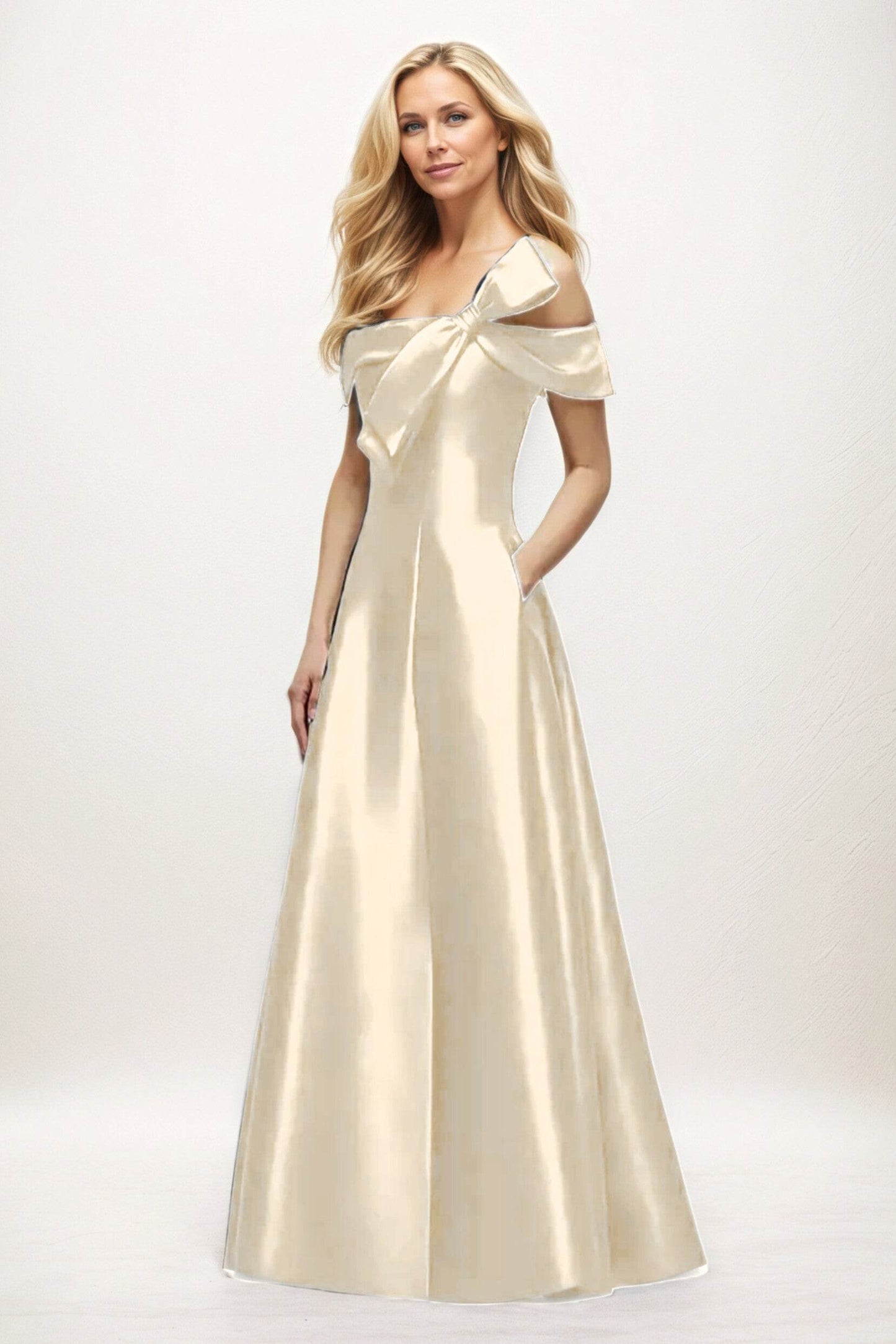 A-Line Maxi Satin Mother of the Bride Dresses CM0397 - COCOMELODY
