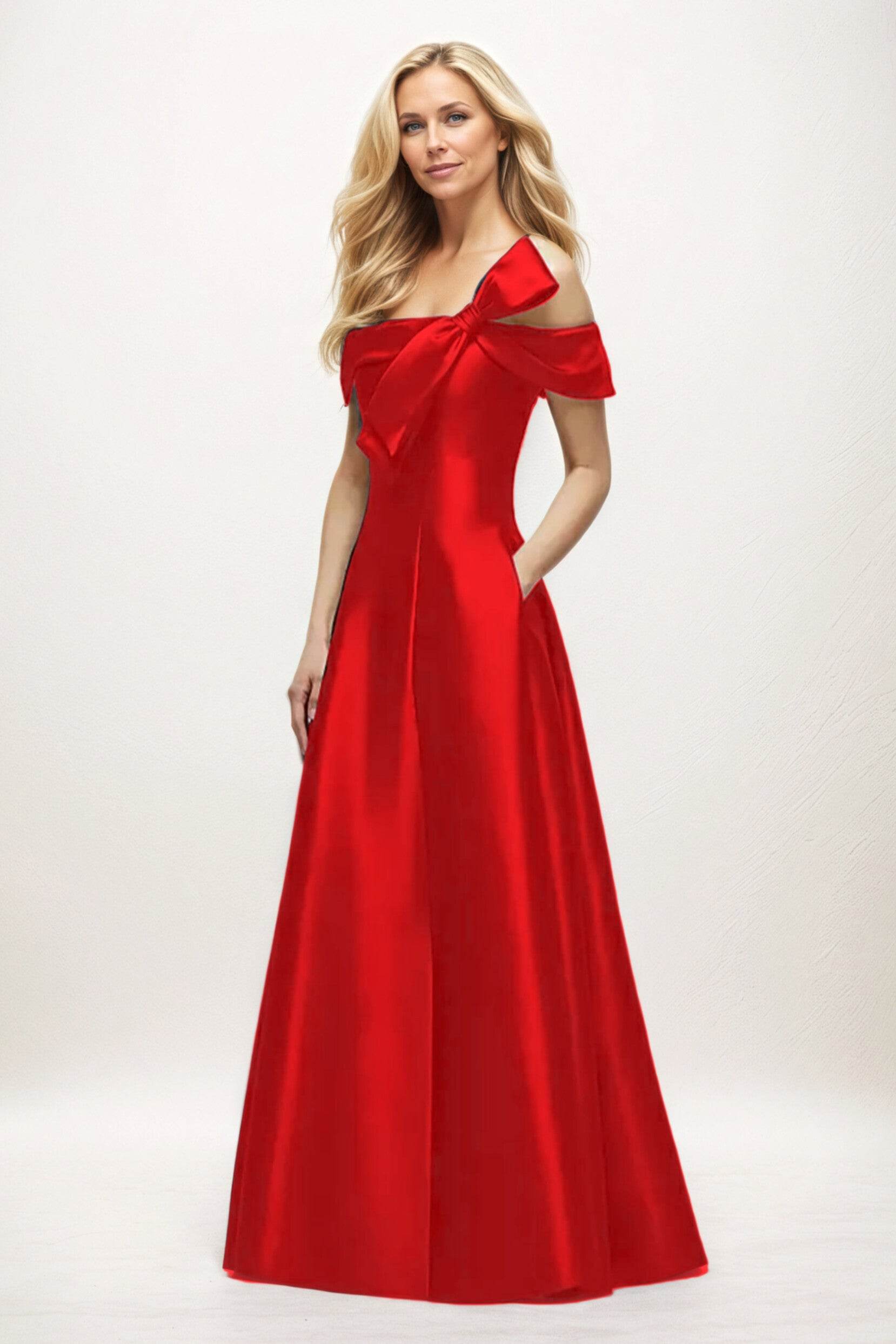 A-Line Maxi Satin Mother of the Bride Dresses CM0397 - COCOMELODY