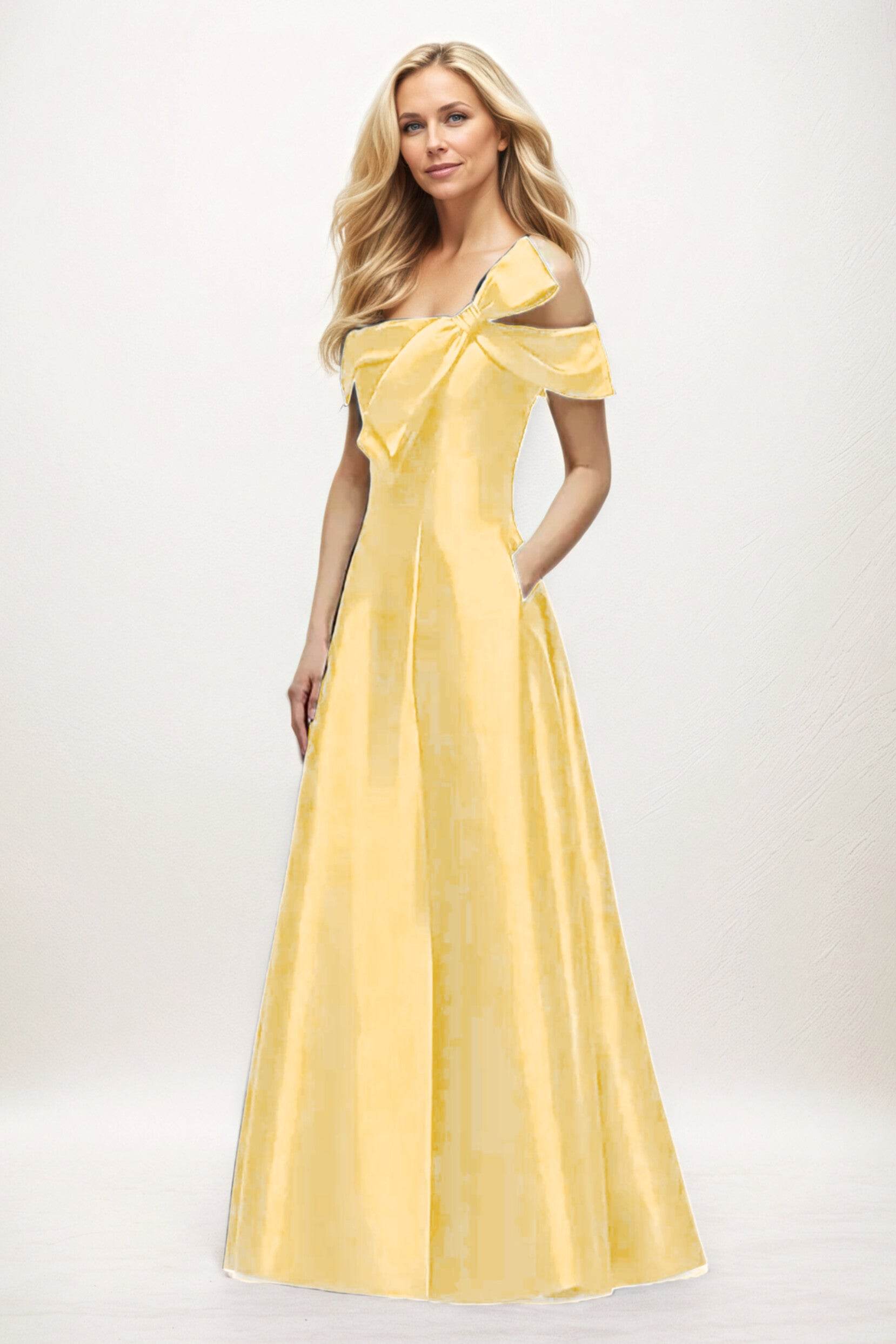 A-Line Maxi Satin Mother of the Bride Dresses CM0397 - COCOMELODY