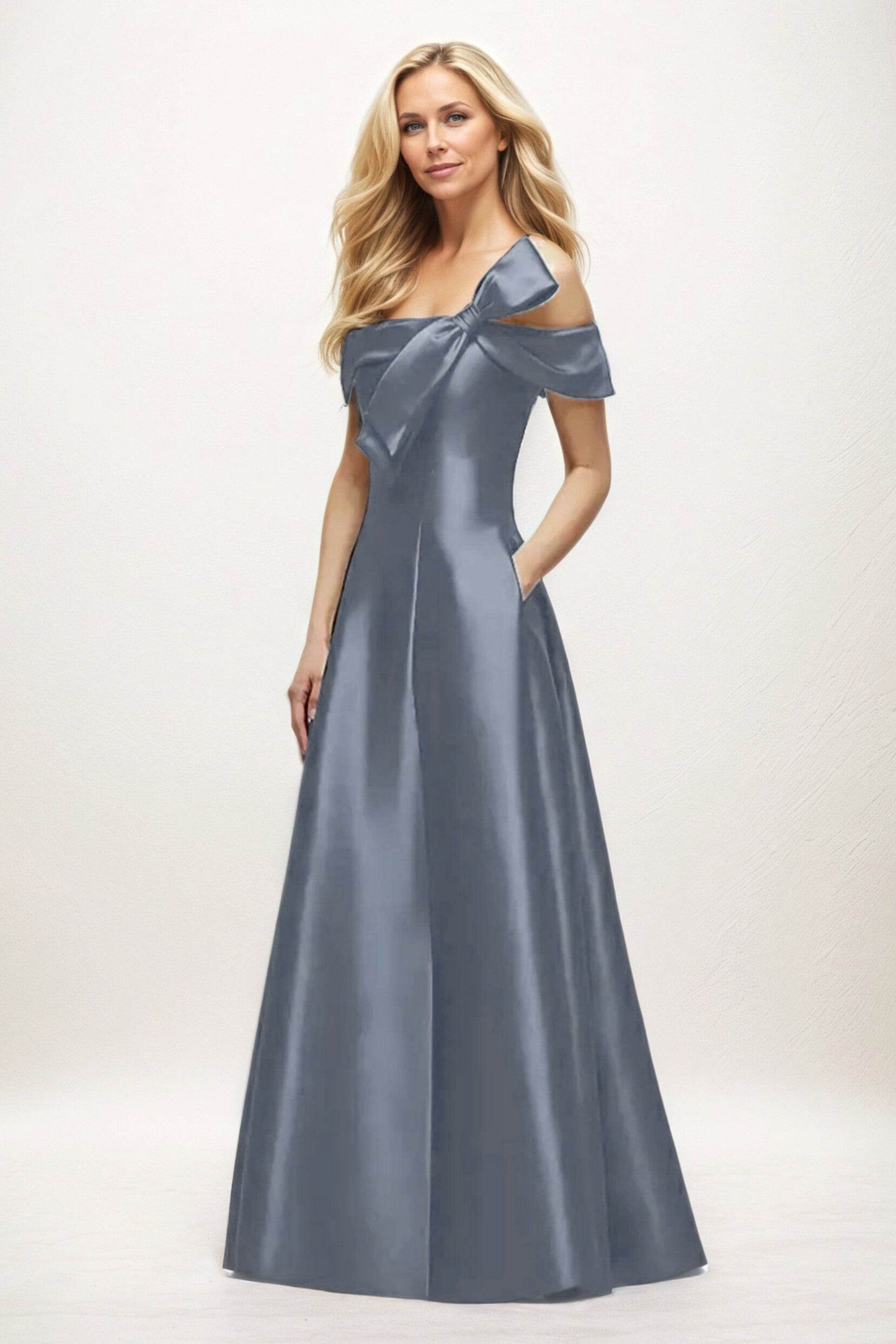 A-Line Maxi Satin Mother of the Bride Dresses CM0397 - COCOMELODY