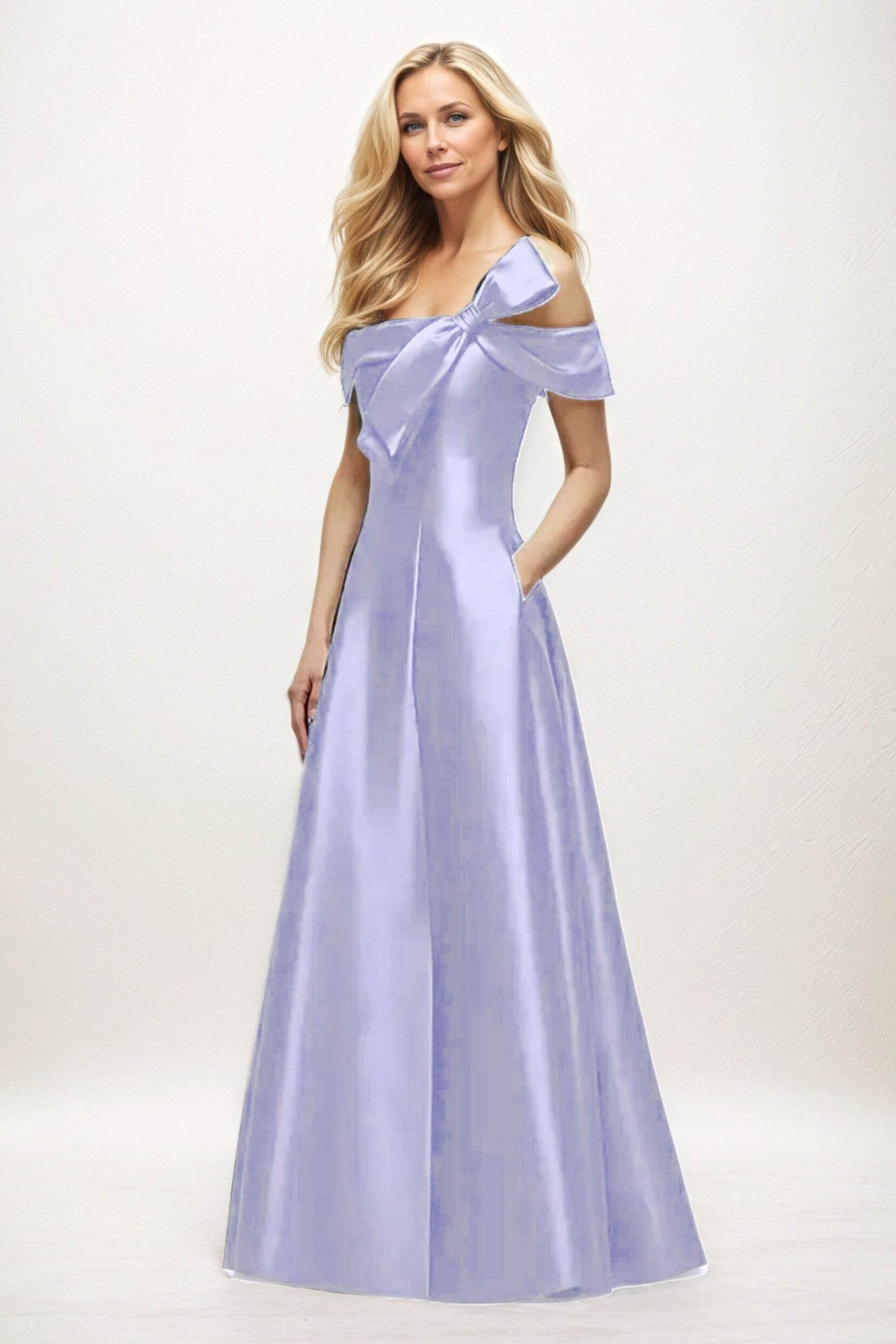 A-Line Maxi Satin Mother of the Bride Dresses CM0397 - COCOMELODY