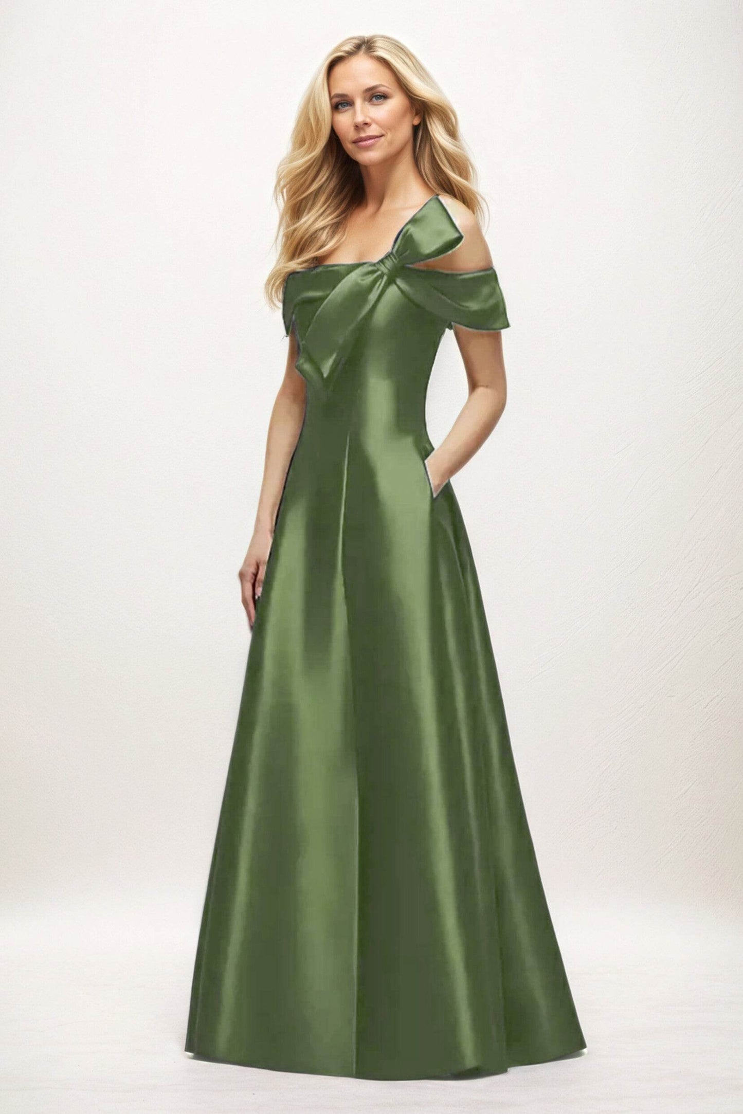 A-Line Maxi Satin Mother of the Bride Dresses CM0397 - COCOMELODY