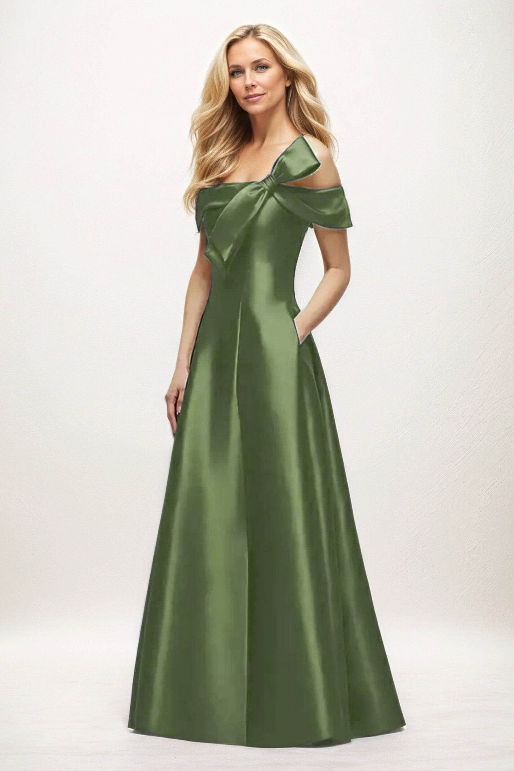 A-Line Maxi Satin Mother of the Bride Dresses CM0397 - COCOMELODY