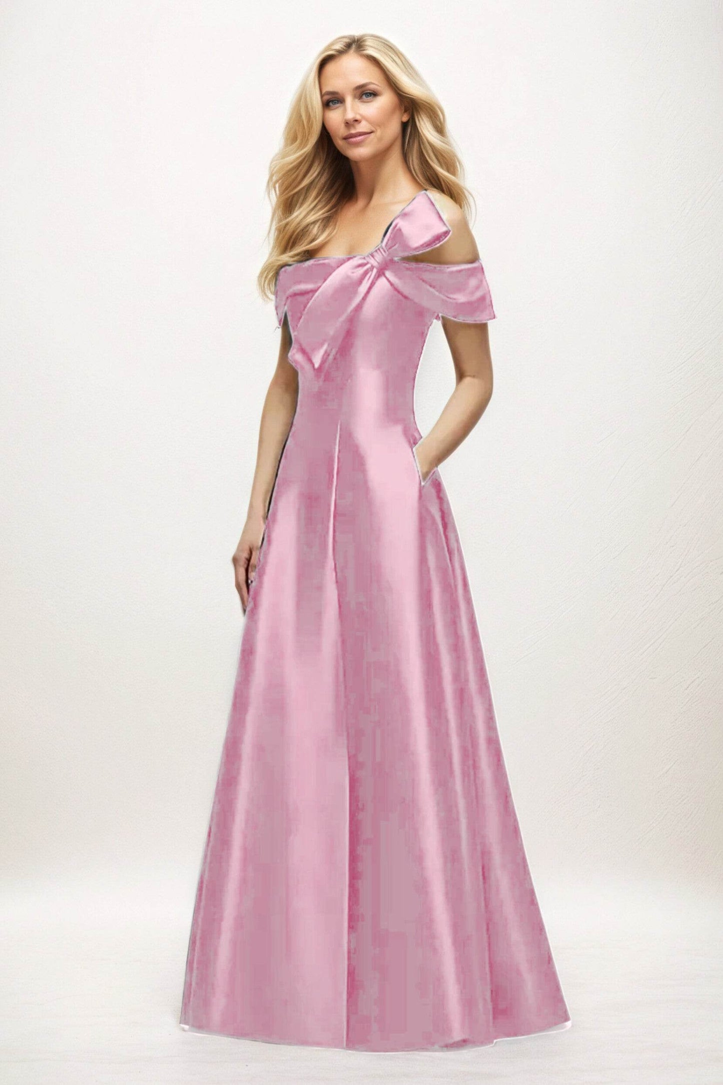 A-Line Maxi Satin Mother of the Bride Dresses CM0397 - COCOMELODY
