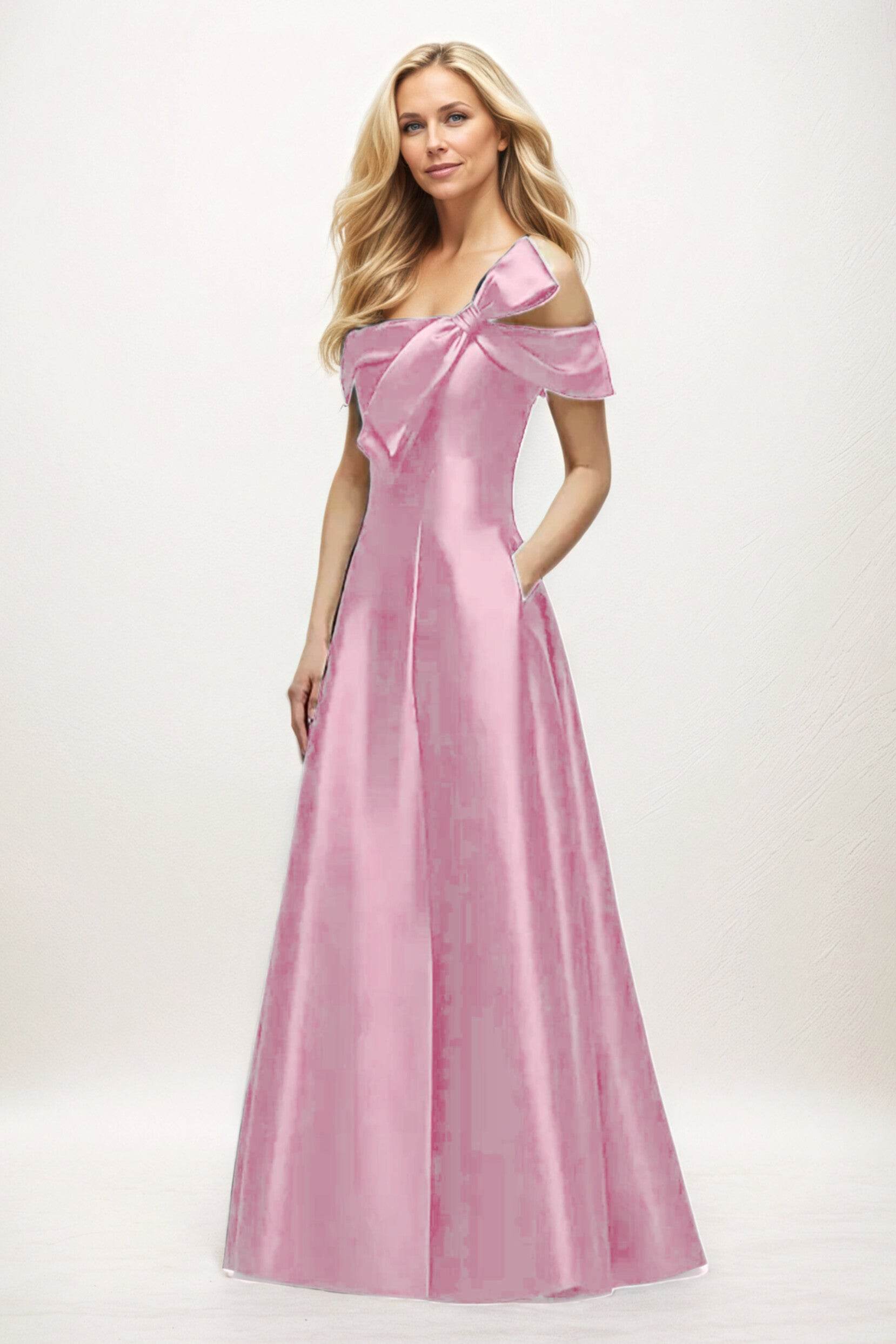 A-Line Maxi Satin Mother of the Bride Dresses CM0397 - COCOMELODY