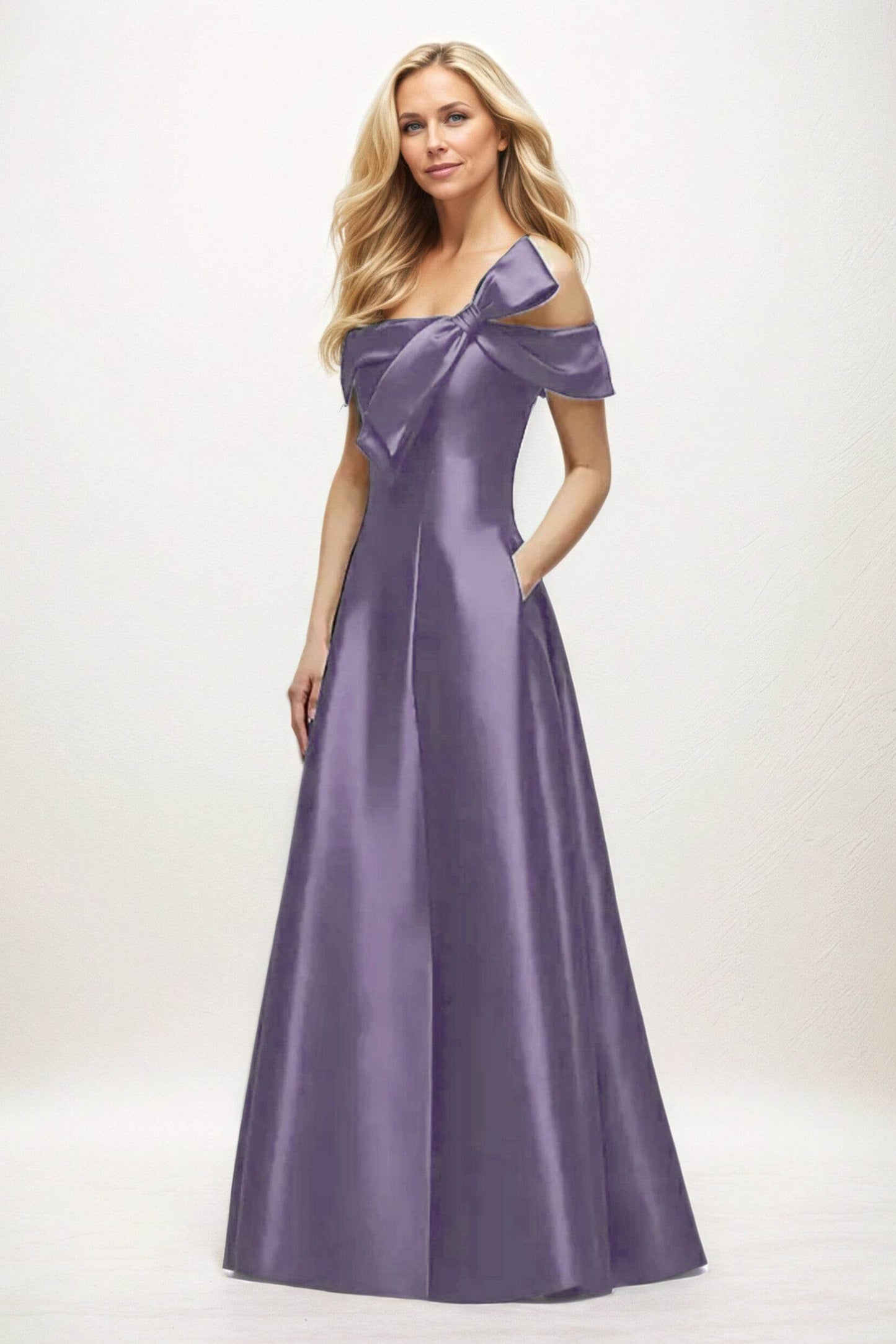 A-Line Maxi Satin Mother of the Bride Dresses CM0397 - COCOMELODY
