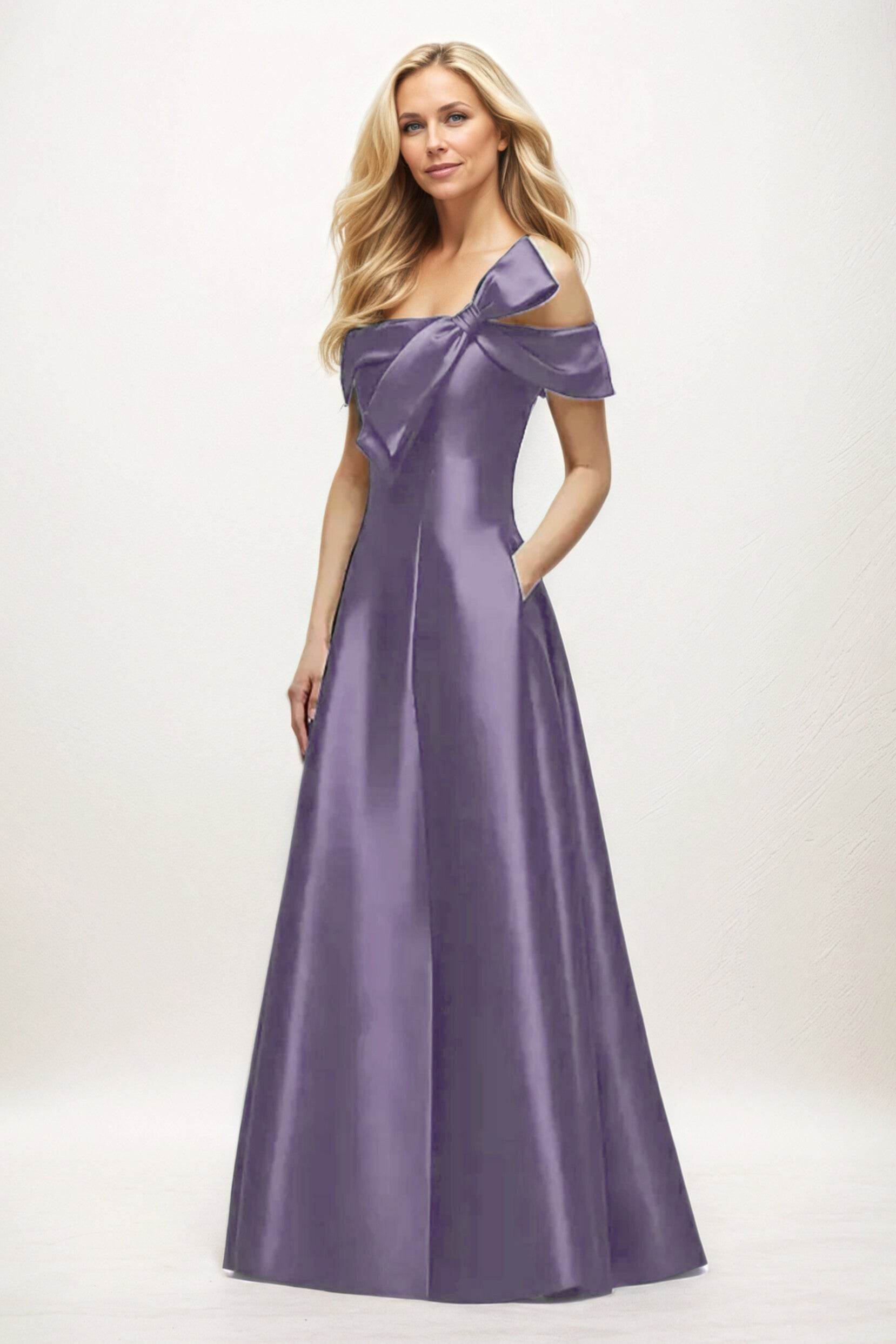 A-Line Maxi Satin Mother of the Bride Dresses CM0397 - COCOMELODY