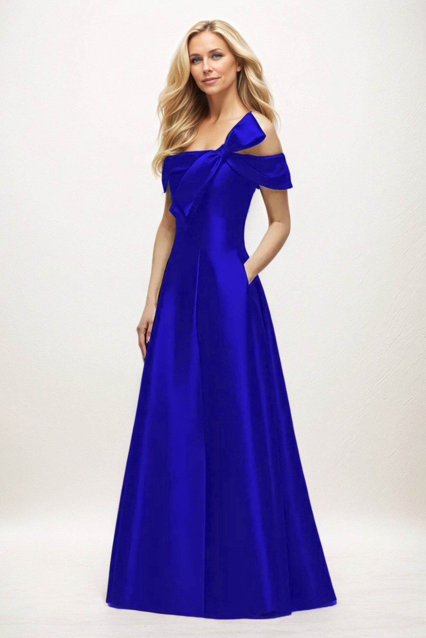 A-Line Maxi Satin Mother of the Bride Dresses CM0397 - COCOMELODY