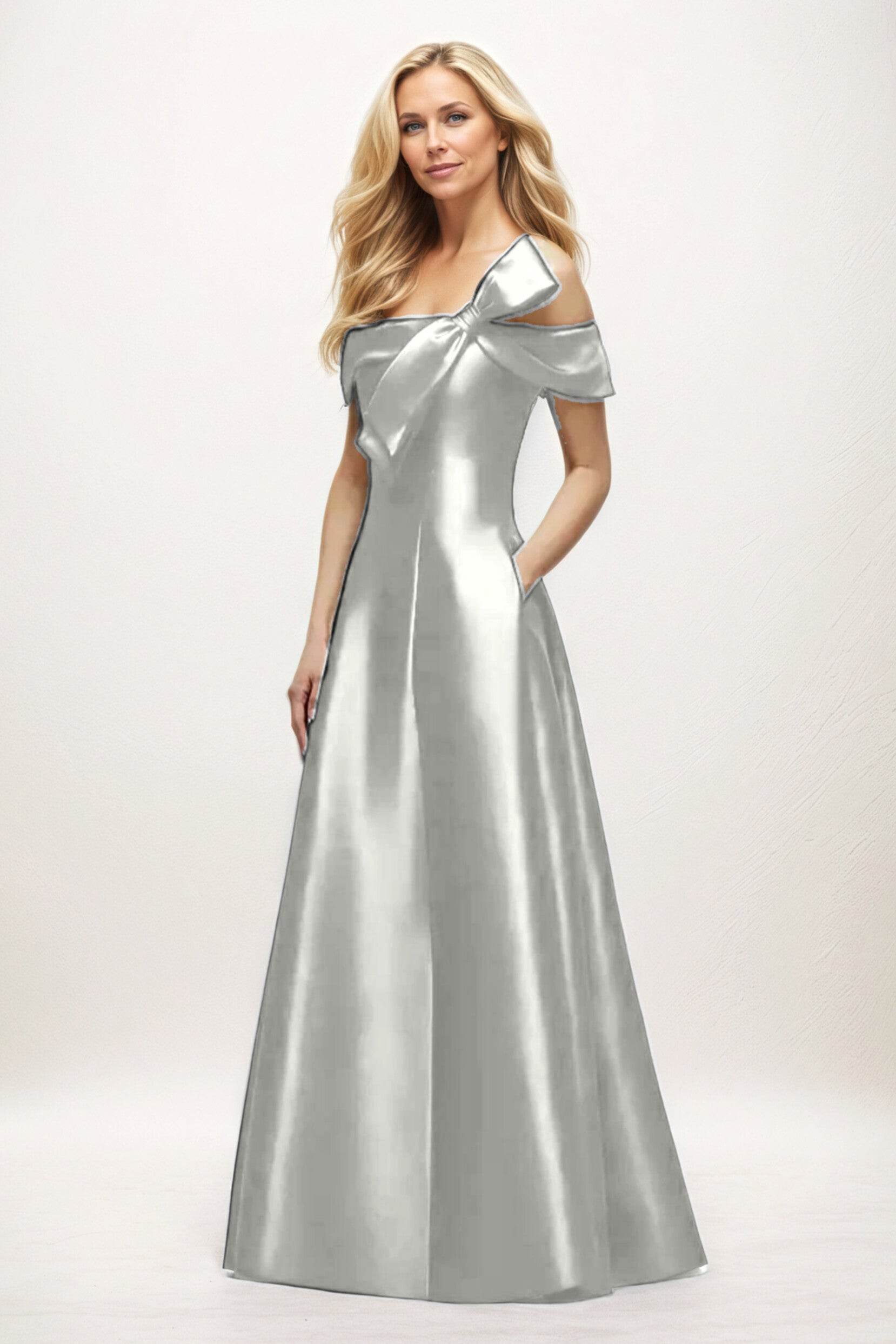 A-Line Maxi Satin Mother of the Bride Dresses CM0397 - COCOMELODY