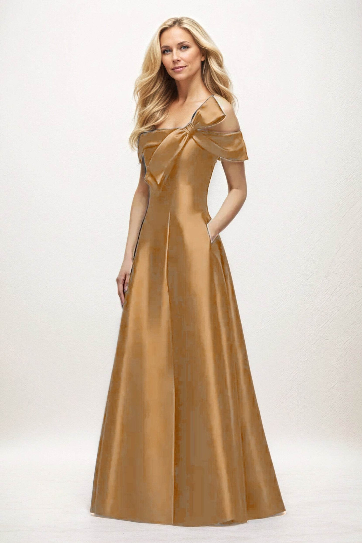 A-Line Maxi Satin Mother of the Bride Dresses CM0397 - COCOMELODY
