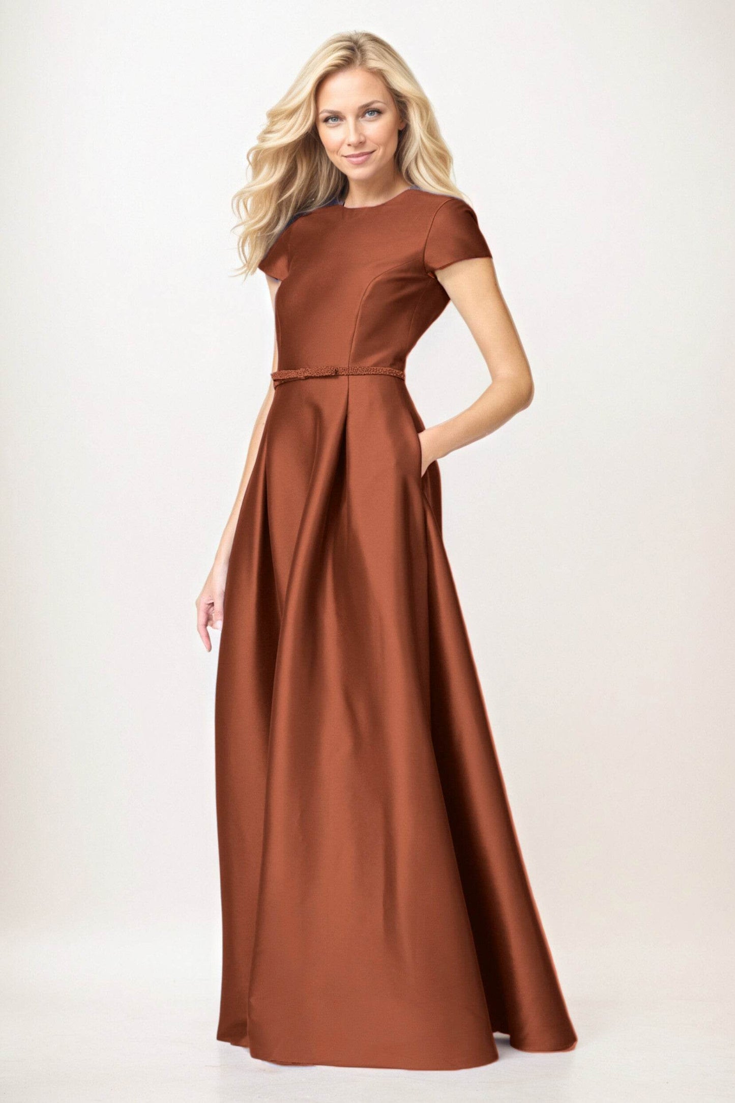 A-Line Maxi Satin Mother of the Bride Dresses CM0400 - COCOMELODY