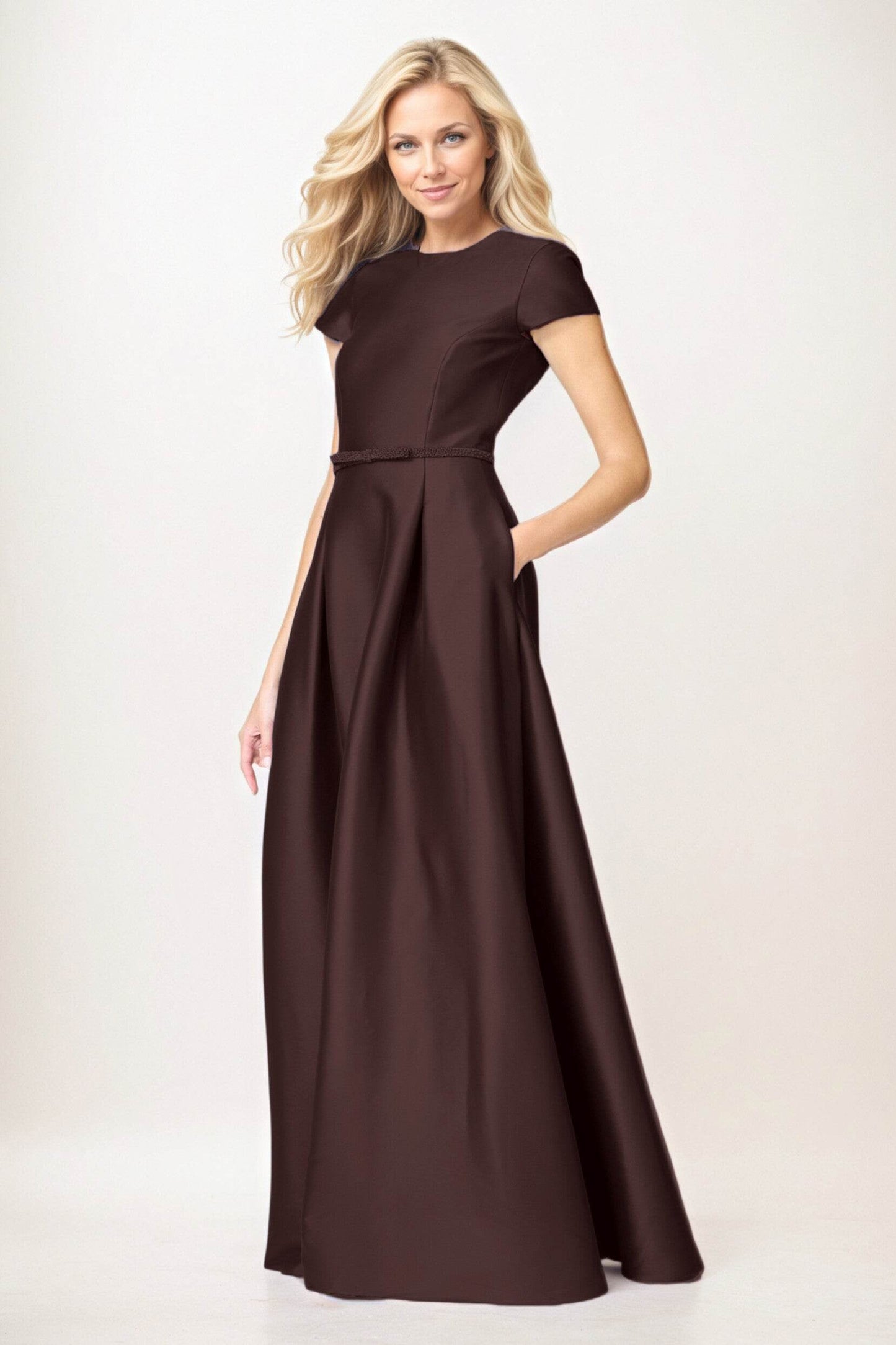 A-Line Maxi Satin Mother of the Bride Dresses CM0400 - COCOMELODY