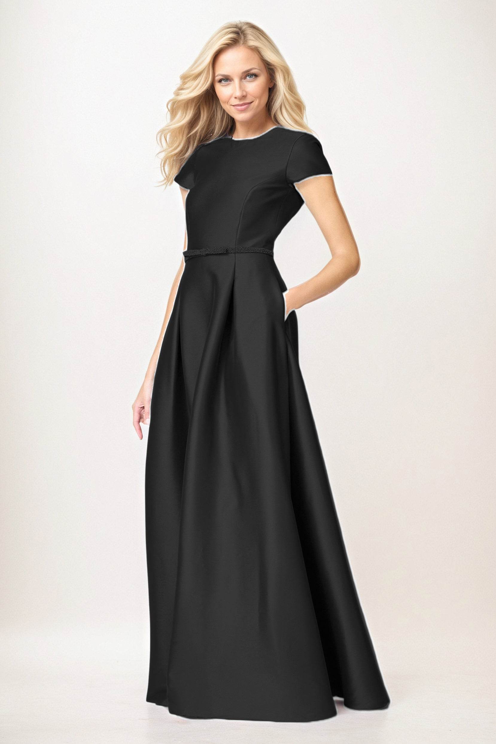 A-Line Maxi Satin Mother of the Bride Dresses CM0400 - COCOMELODY