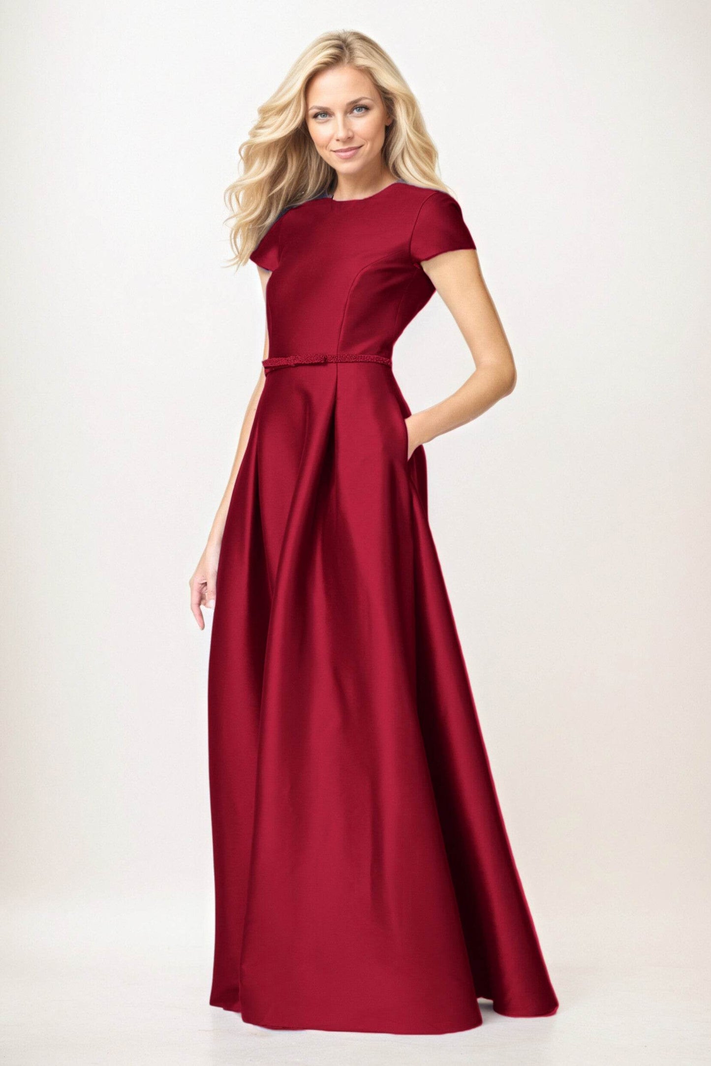 A-Line Maxi Satin Mother of the Bride Dresses CM0400 - COCOMELODY