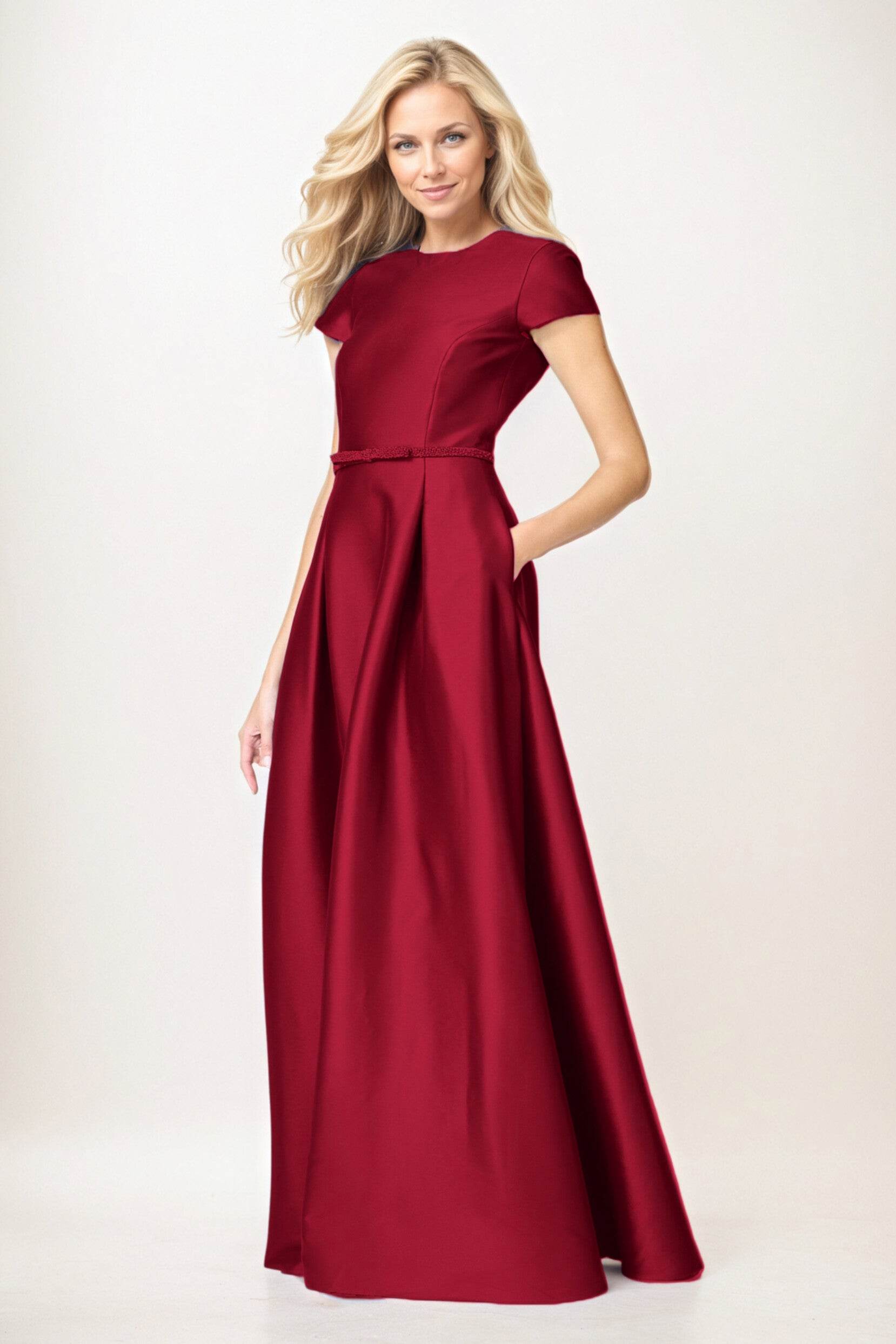 A-Line Maxi Satin Mother of the Bride Dresses CM0400 - COCOMELODY