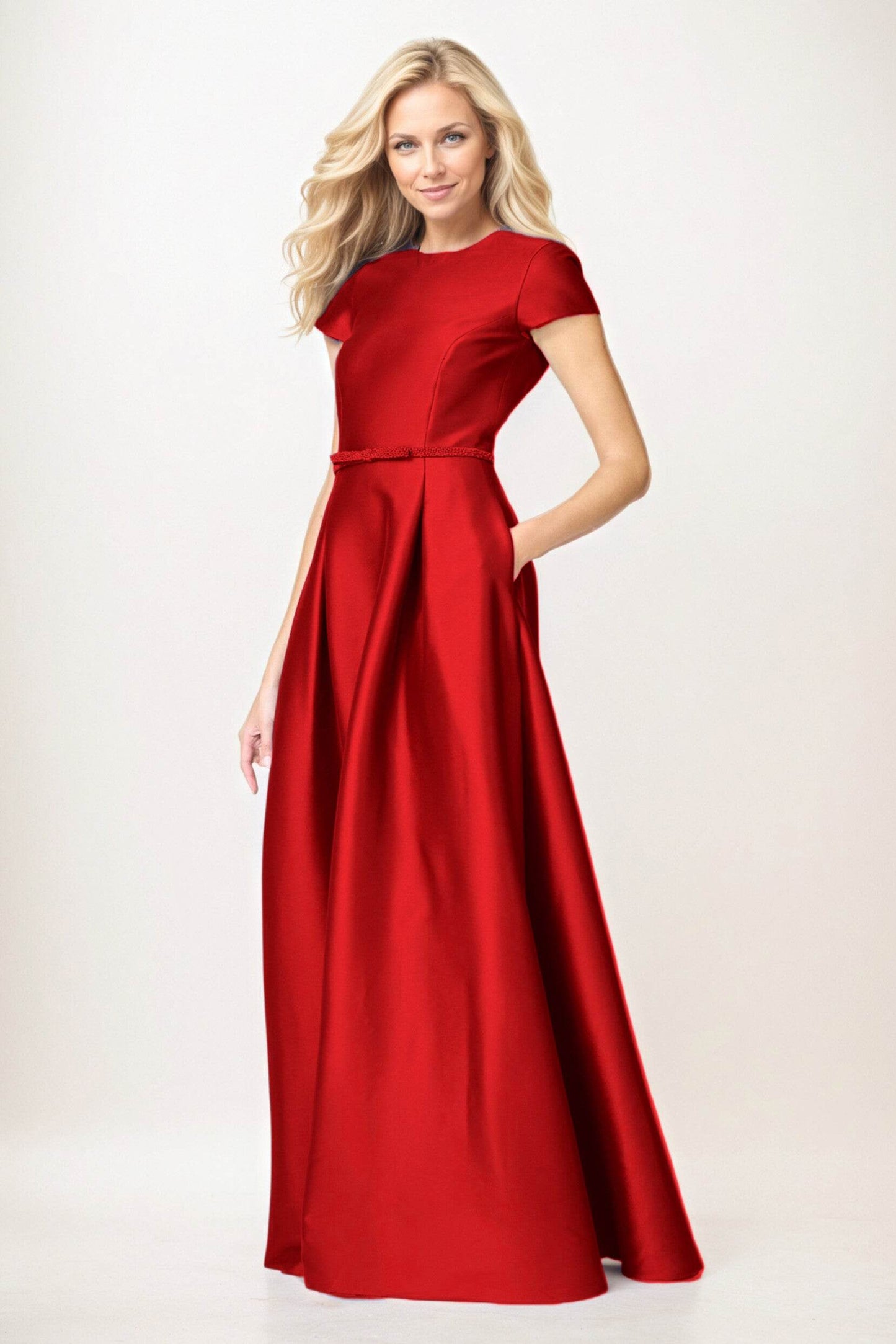 A-Line Maxi Satin Mother of the Bride Dresses CM0400 - COCOMELODY