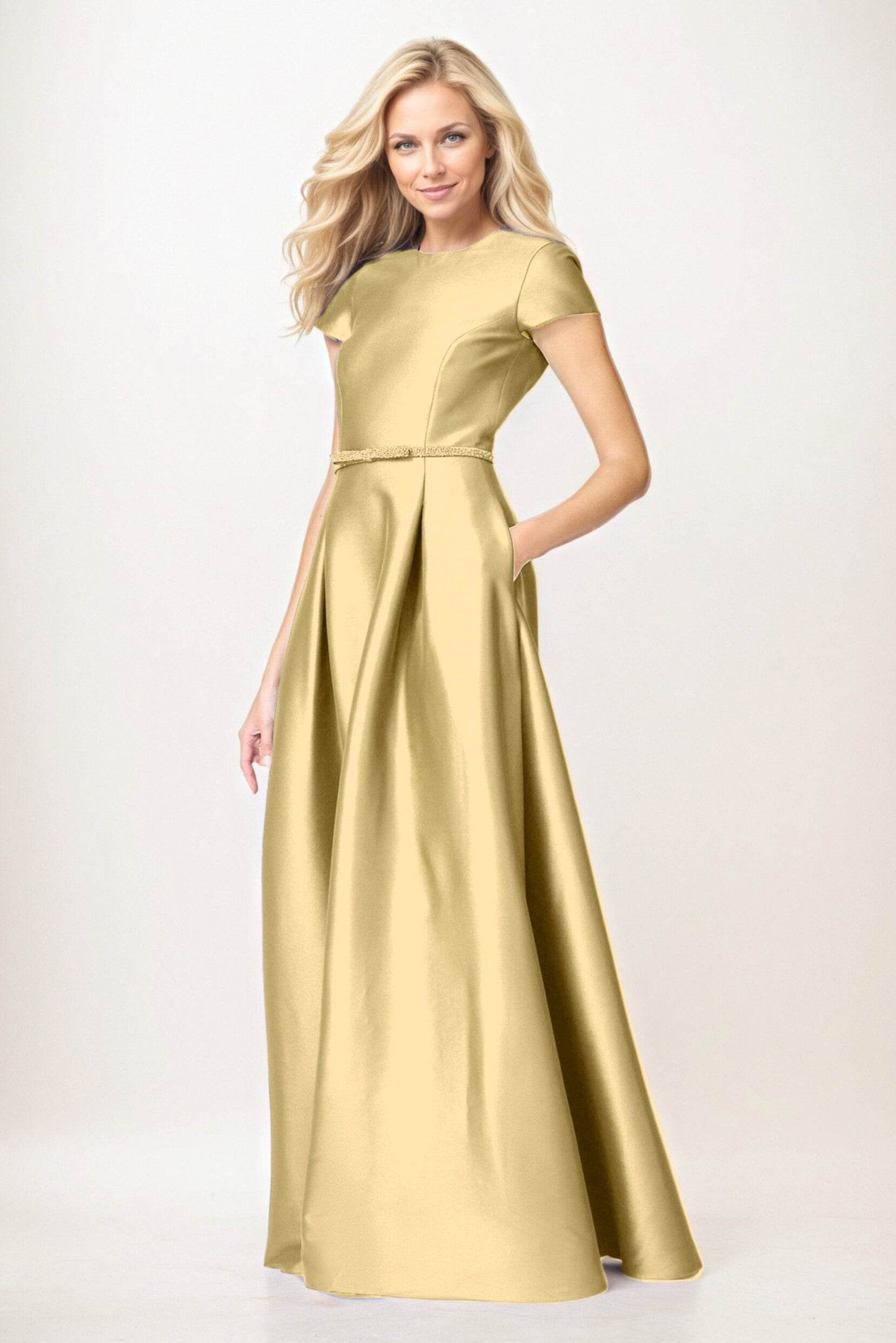 A-Line Maxi Satin Mother of the Bride Dresses CM0400 - COCOMELODY