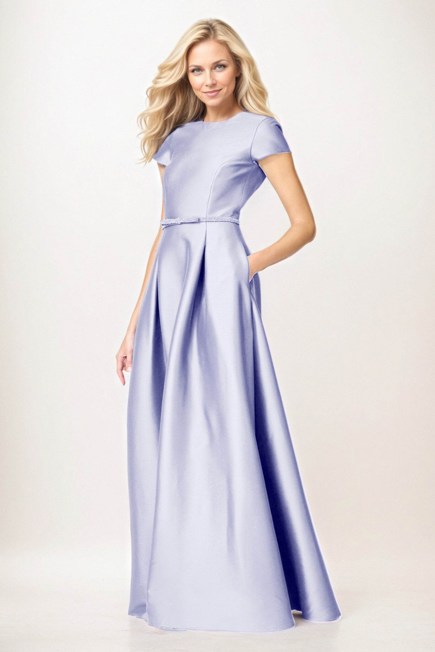 A-Line Maxi Satin Mother of the Bride Dresses CM0400 - COCOMELODY