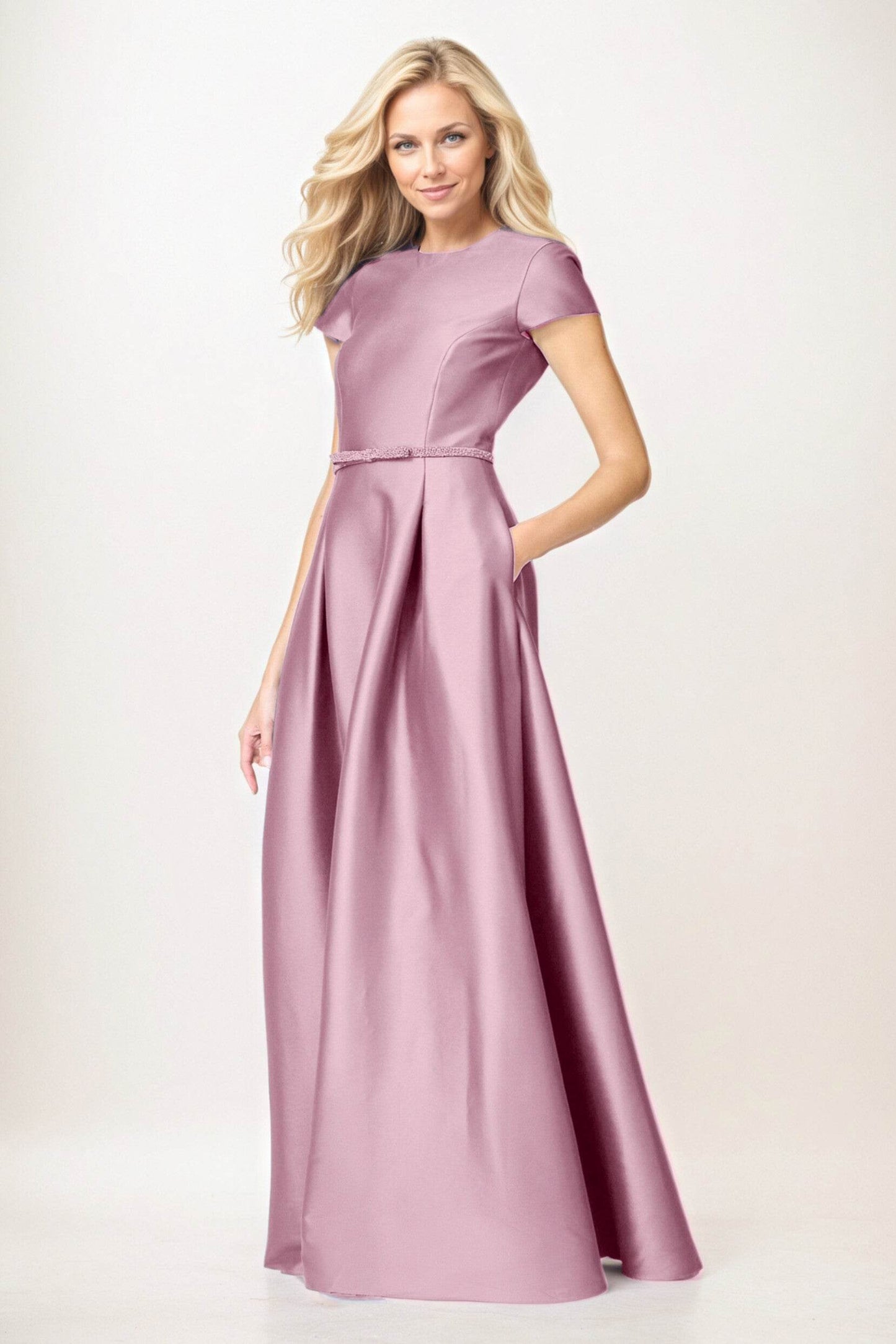 A-Line Maxi Satin Mother of the Bride Dresses CM0400 - COCOMELODY