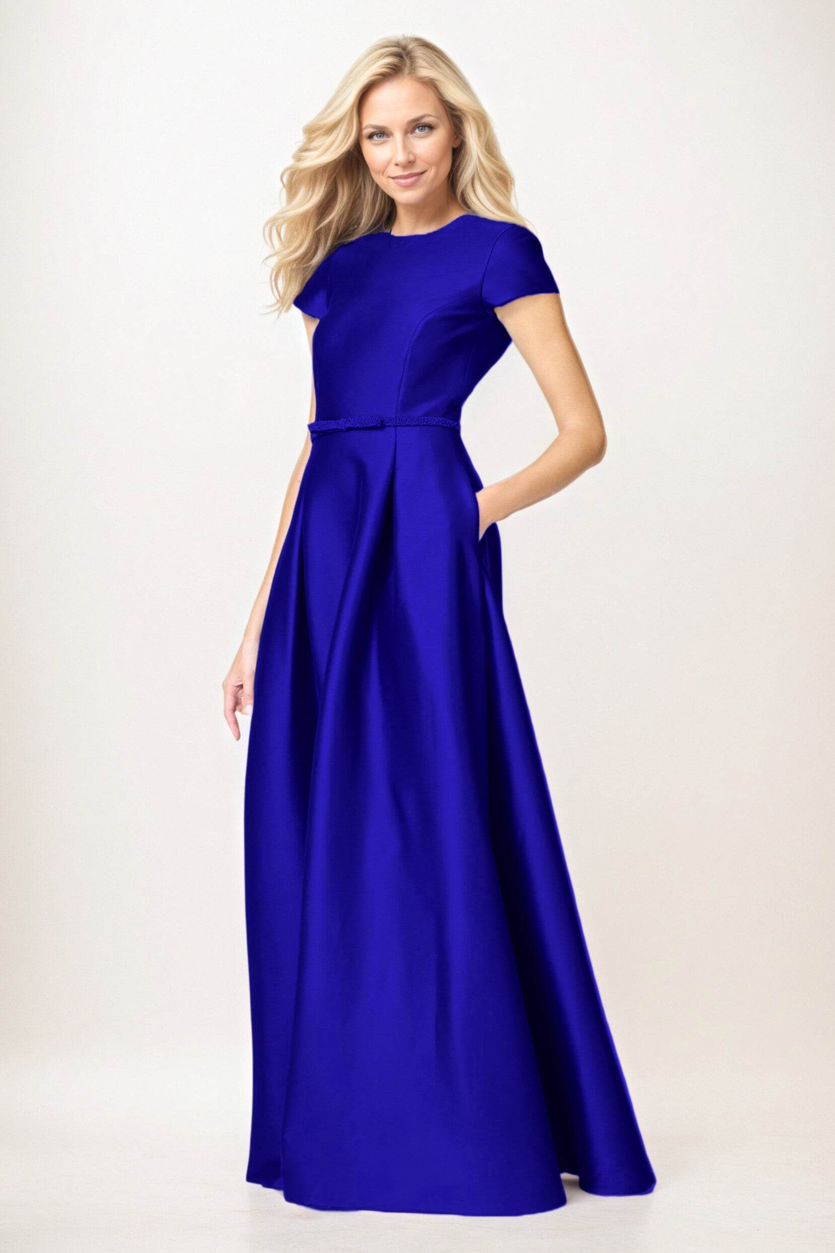 A-Line Maxi Satin Mother of the Bride Dresses CM0400 - COCOMELODY