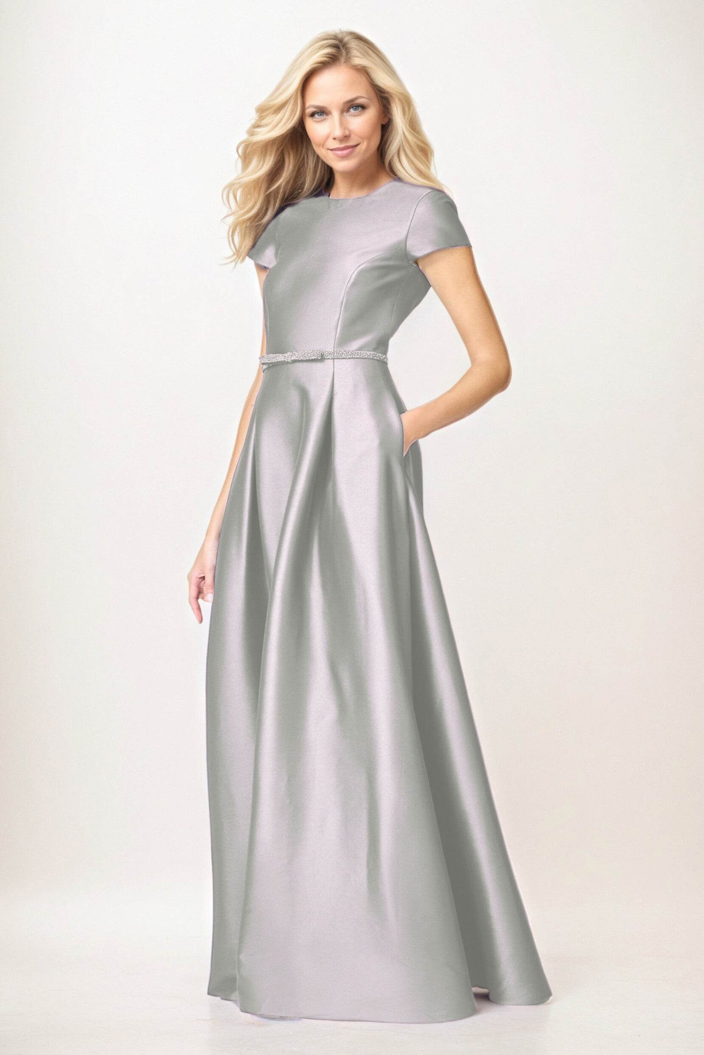 A-Line Maxi Satin Mother of the Bride Dresses CM0400 - COCOMELODY