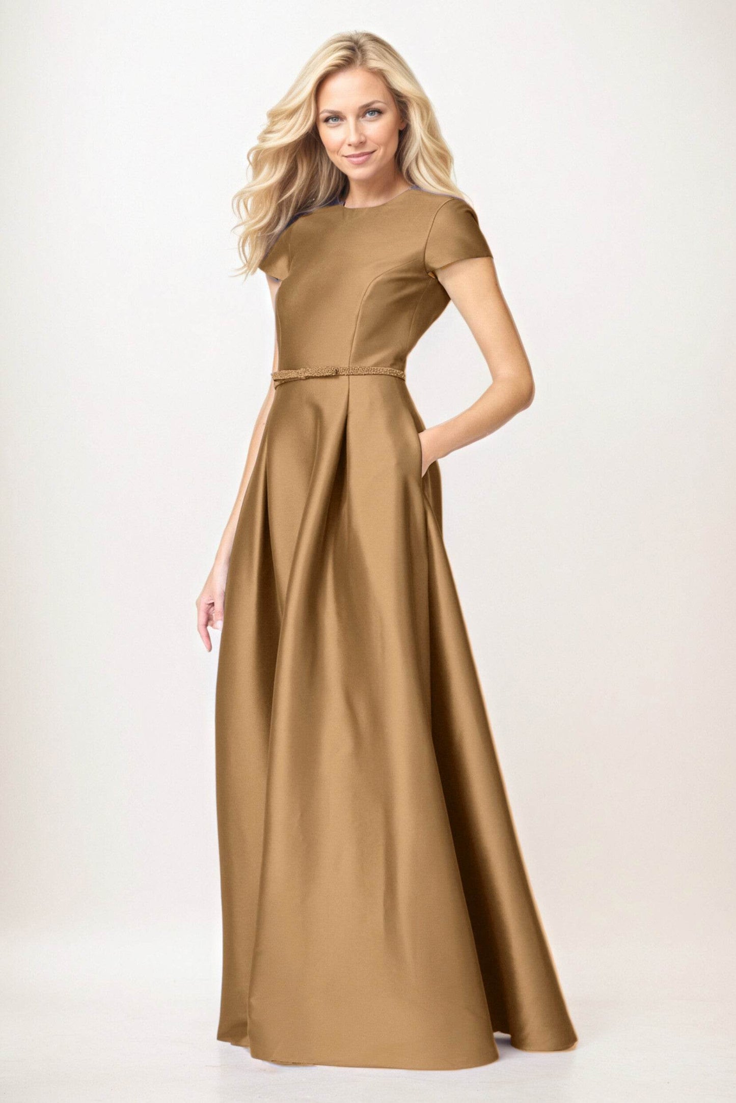 A-Line Maxi Satin Mother of the Bride Dresses CM0400 - COCOMELODY