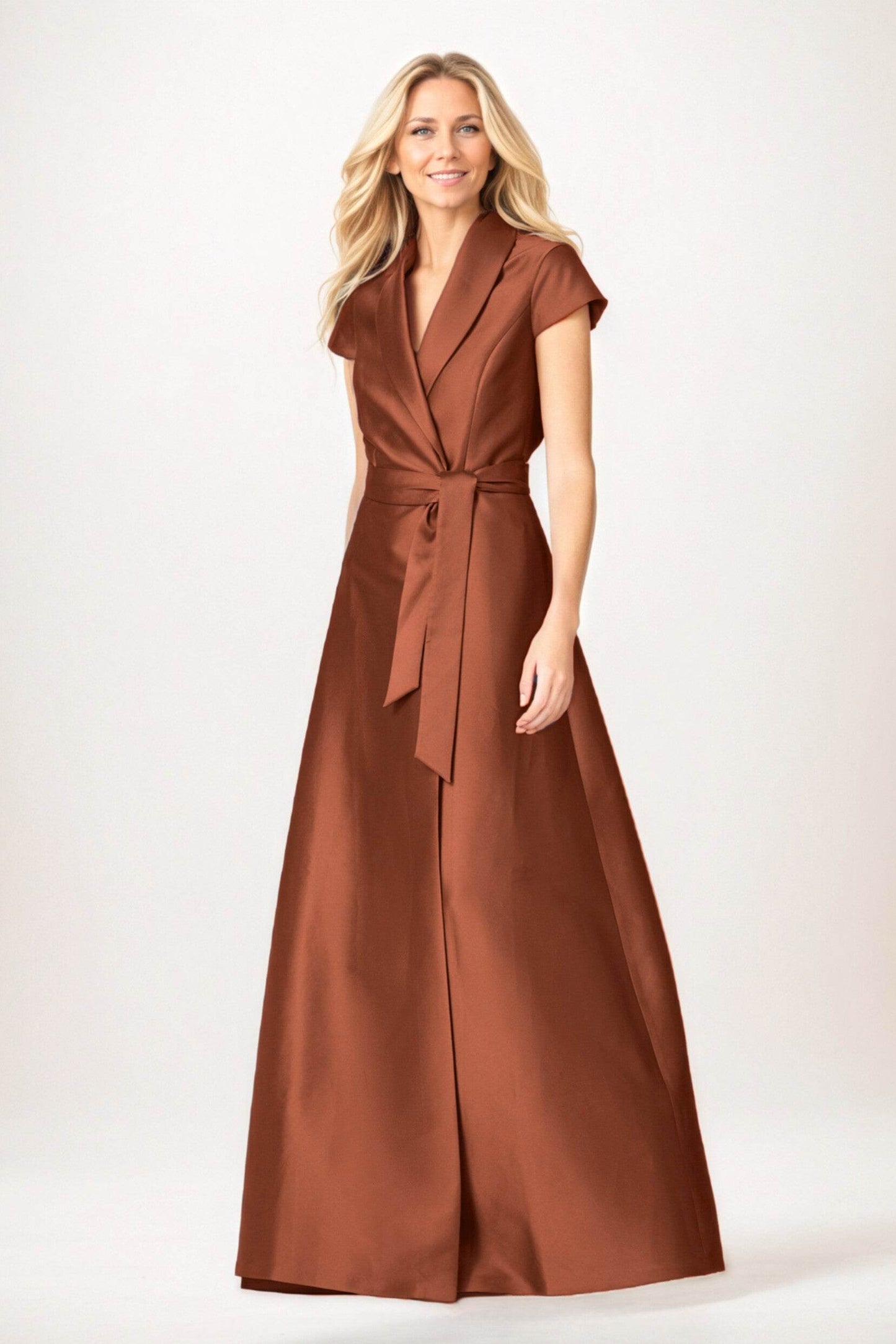 A-Line Maxi Satin Mother of the Bride Dresses CM0401 - COCOMELODY