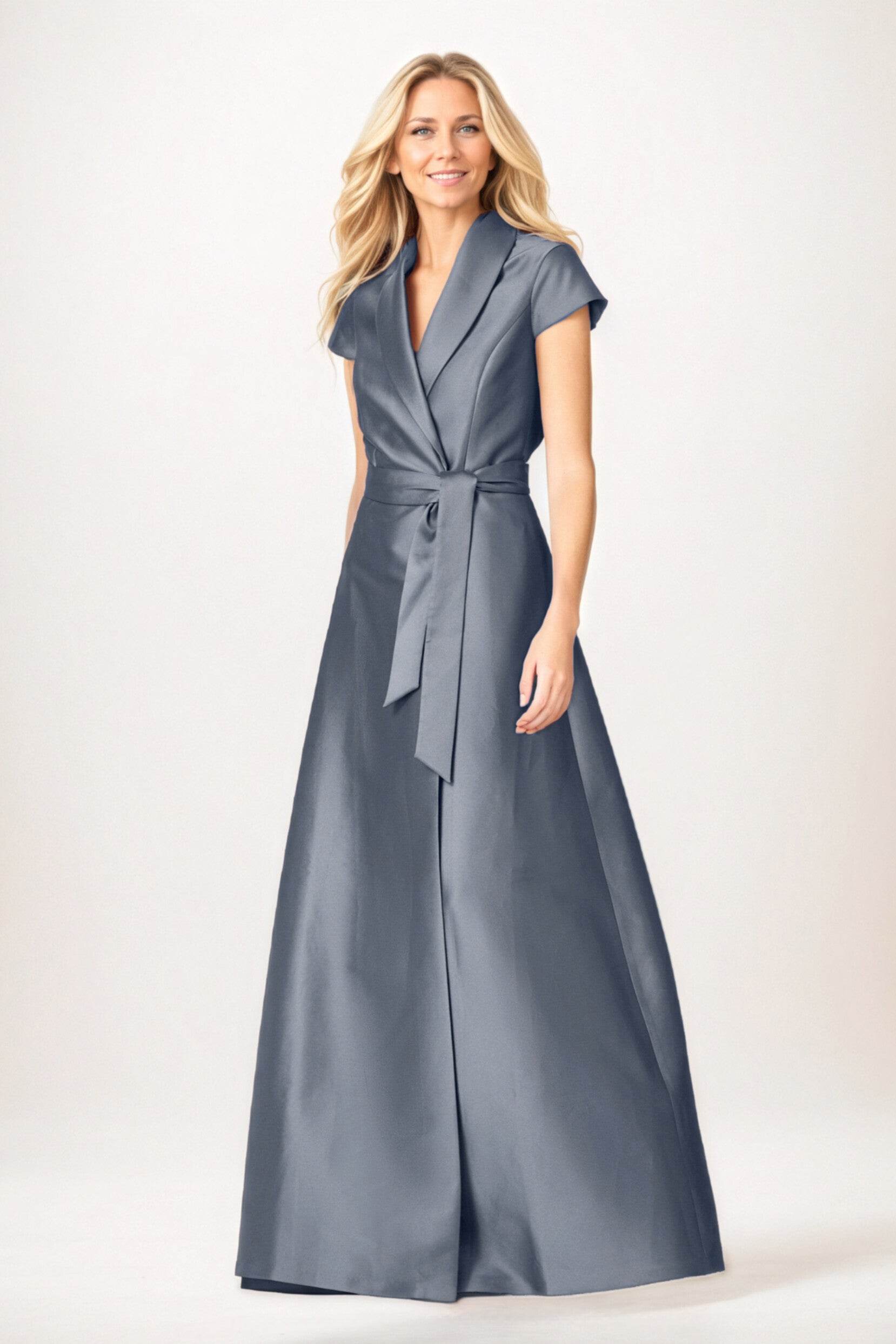 A-Line Maxi Satin Mother of the Bride Dresses CM0401 - COCOMELODY