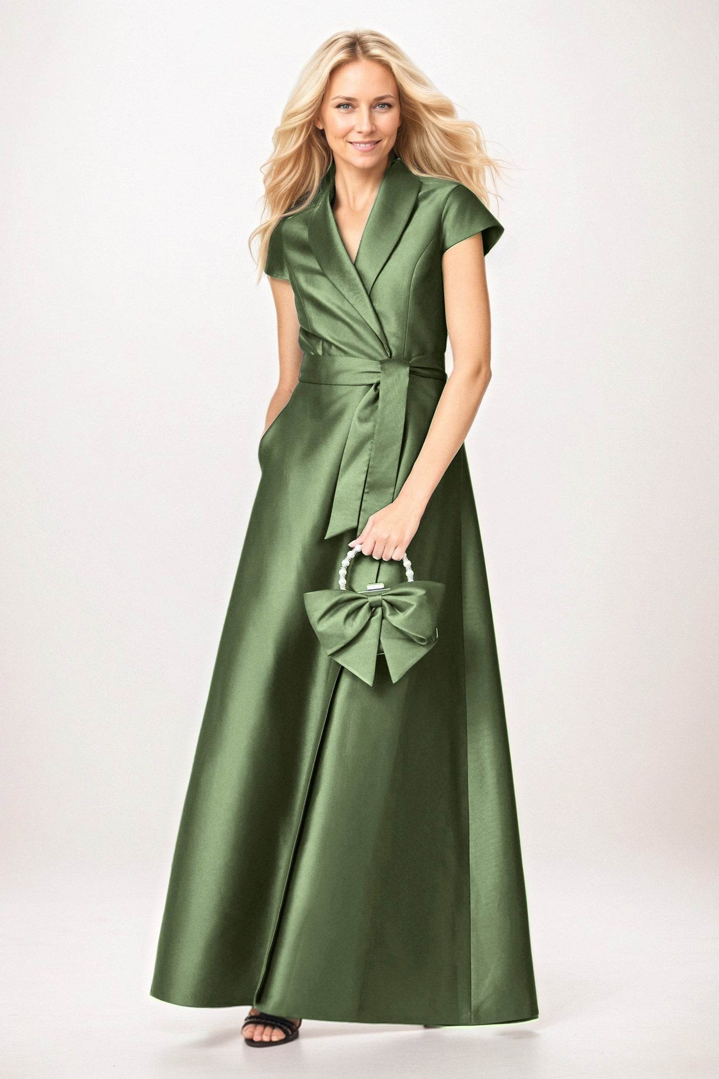 A-Line Maxi Satin Mother of the Bride Dresses CM0401 - COCOMELODY