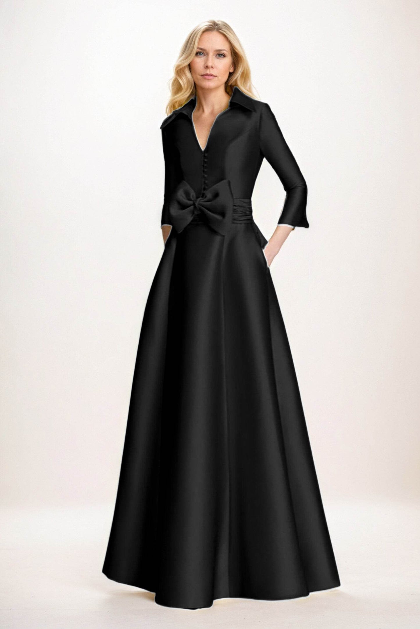 A-Line Maxi Satin Mother of the Bride Dresses CM0402 - COCOMELODY