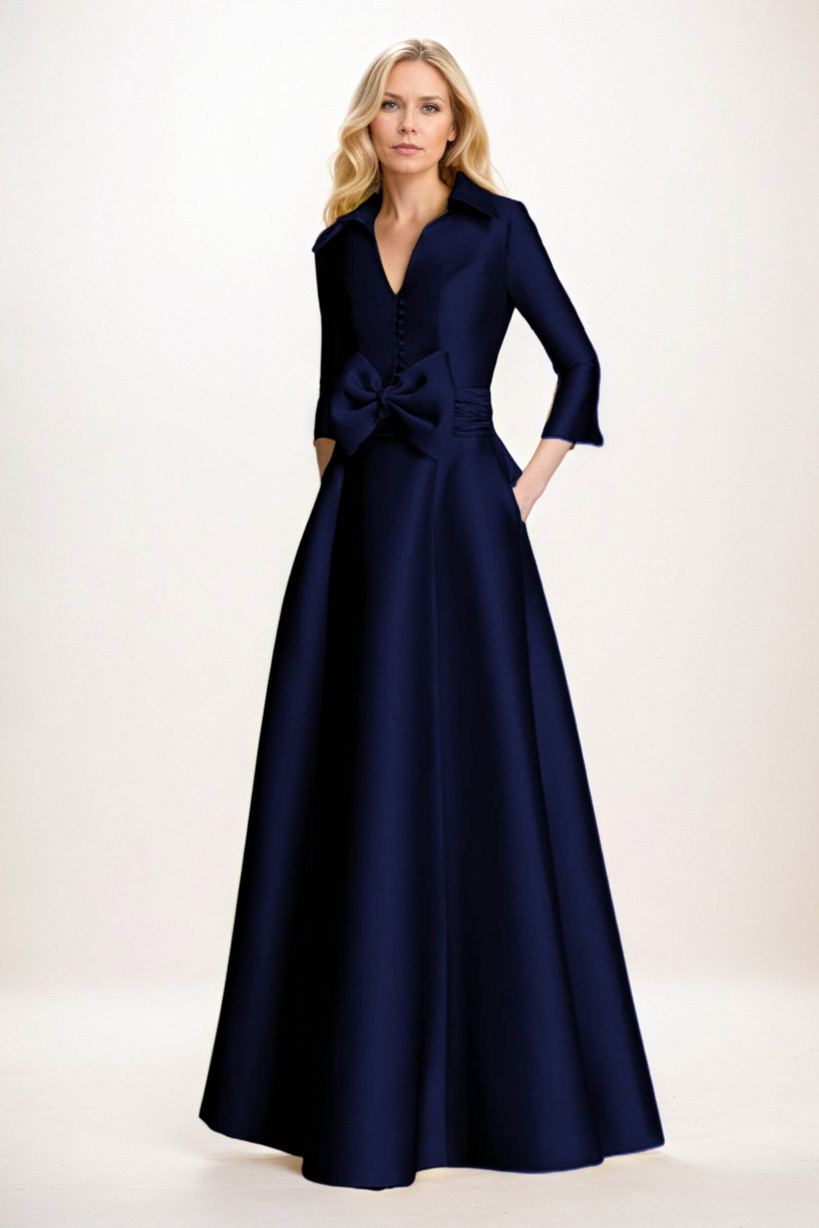 A-Line Maxi Satin Mother of the Bride Dresses CM0402 - COCOMELODY