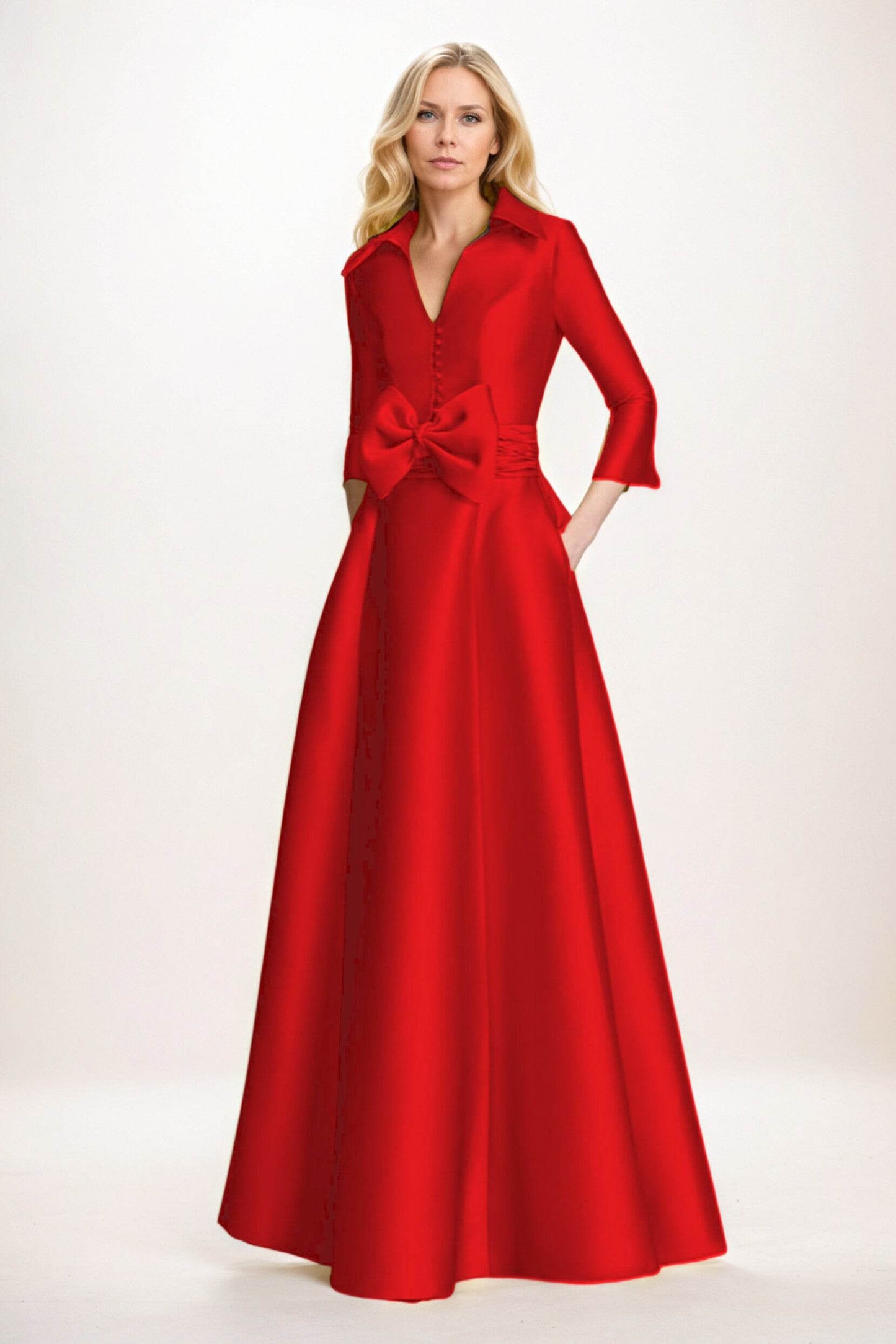 A-Line Maxi Satin Mother of the Bride Dresses CM0402 - COCOMELODY