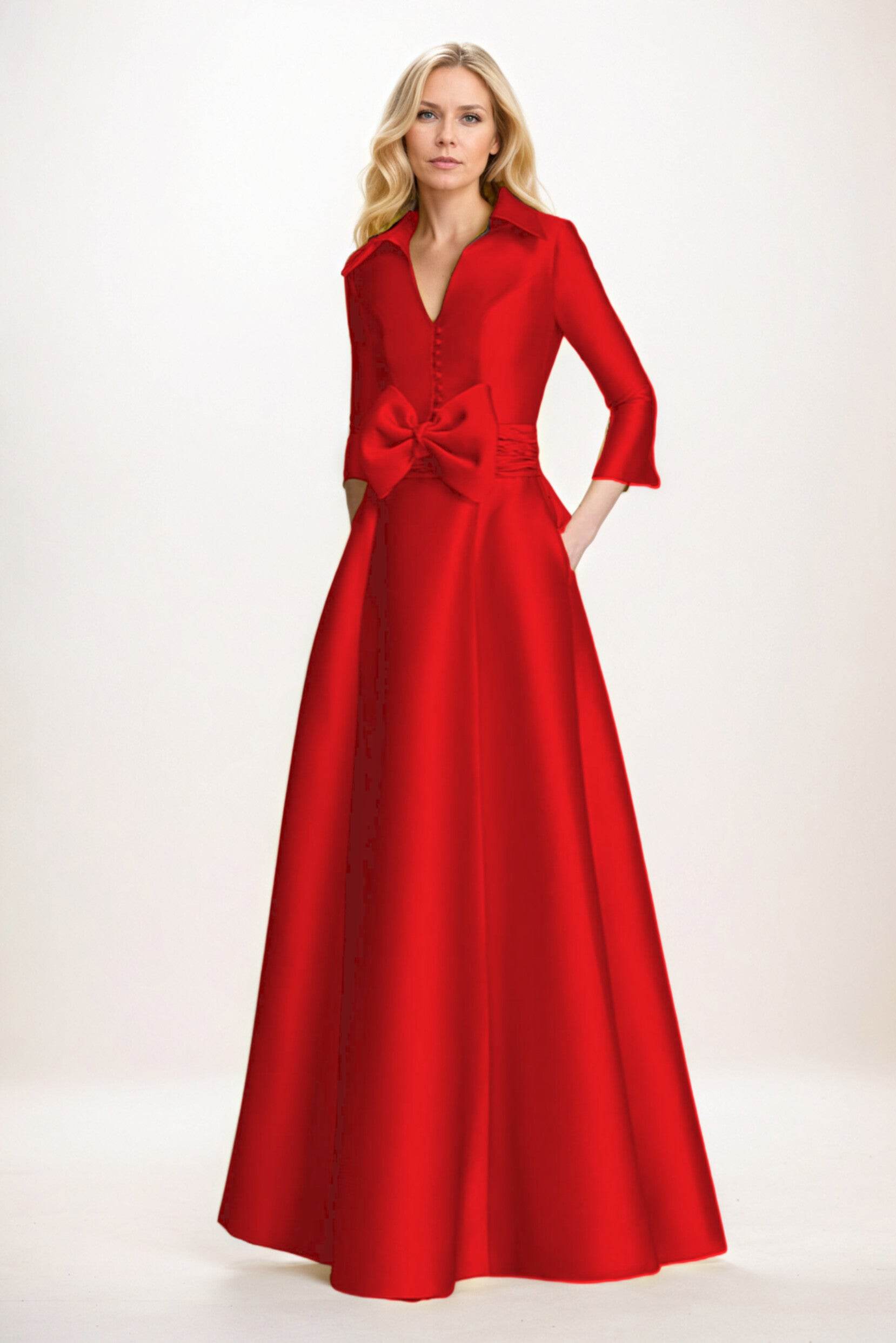 A-Line Maxi Satin Mother of the Bride Dresses CM0402 - COCOMELODY