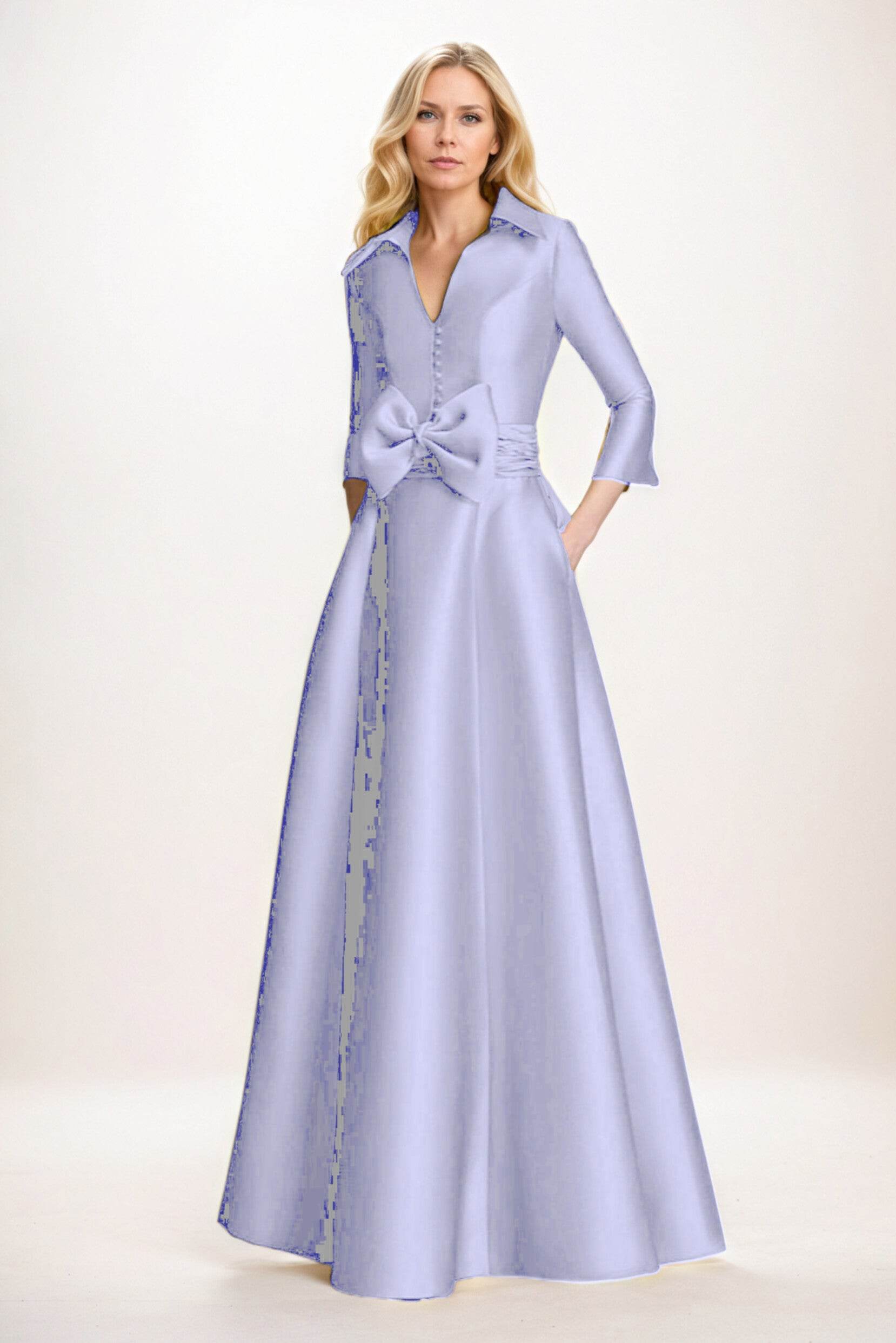 A-Line Maxi Satin Mother of the Bride Dresses CM0402 - COCOMELODY