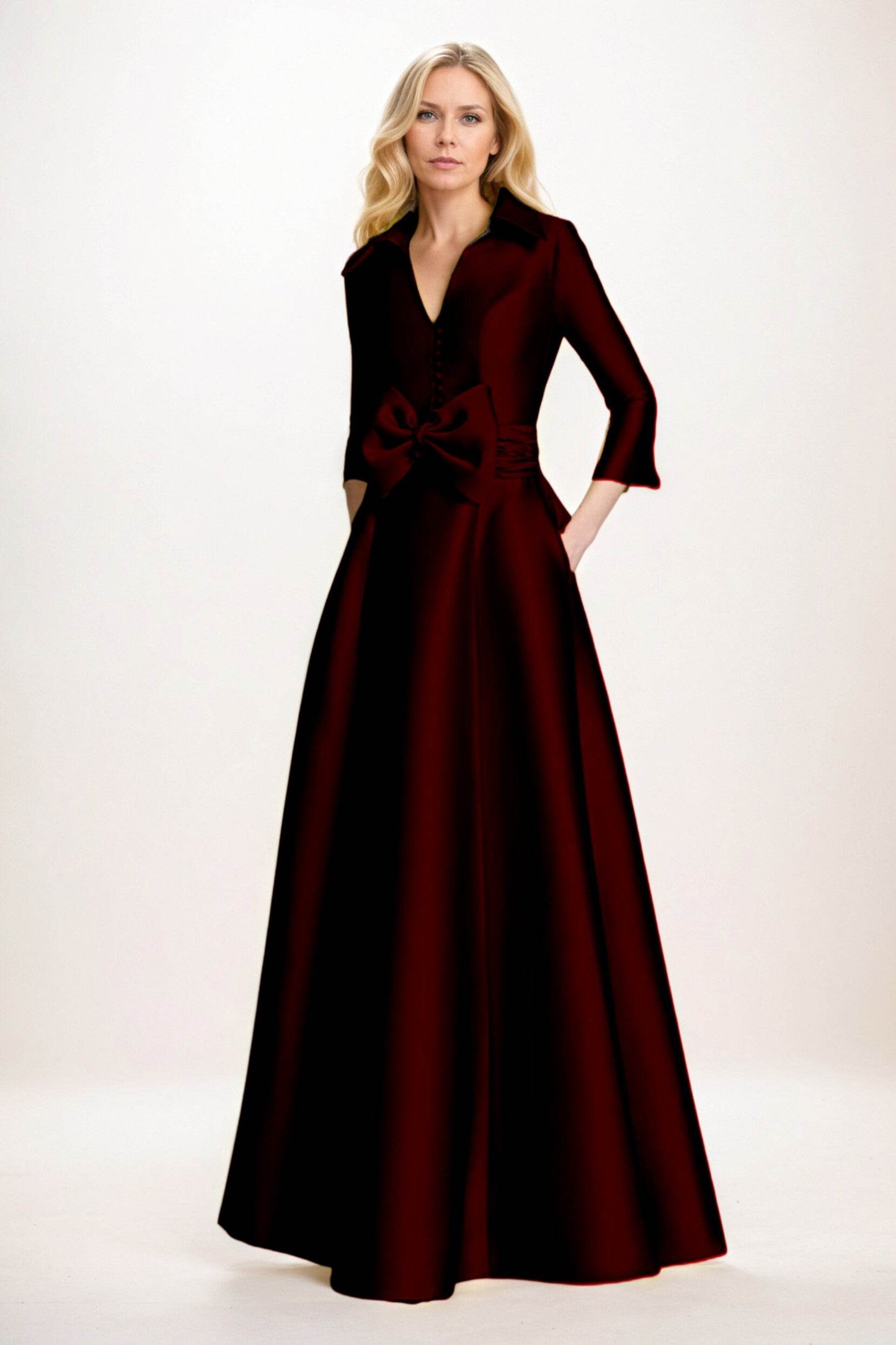 A-Line Maxi Satin Mother of the Bride Dresses CM0402 - COCOMELODY