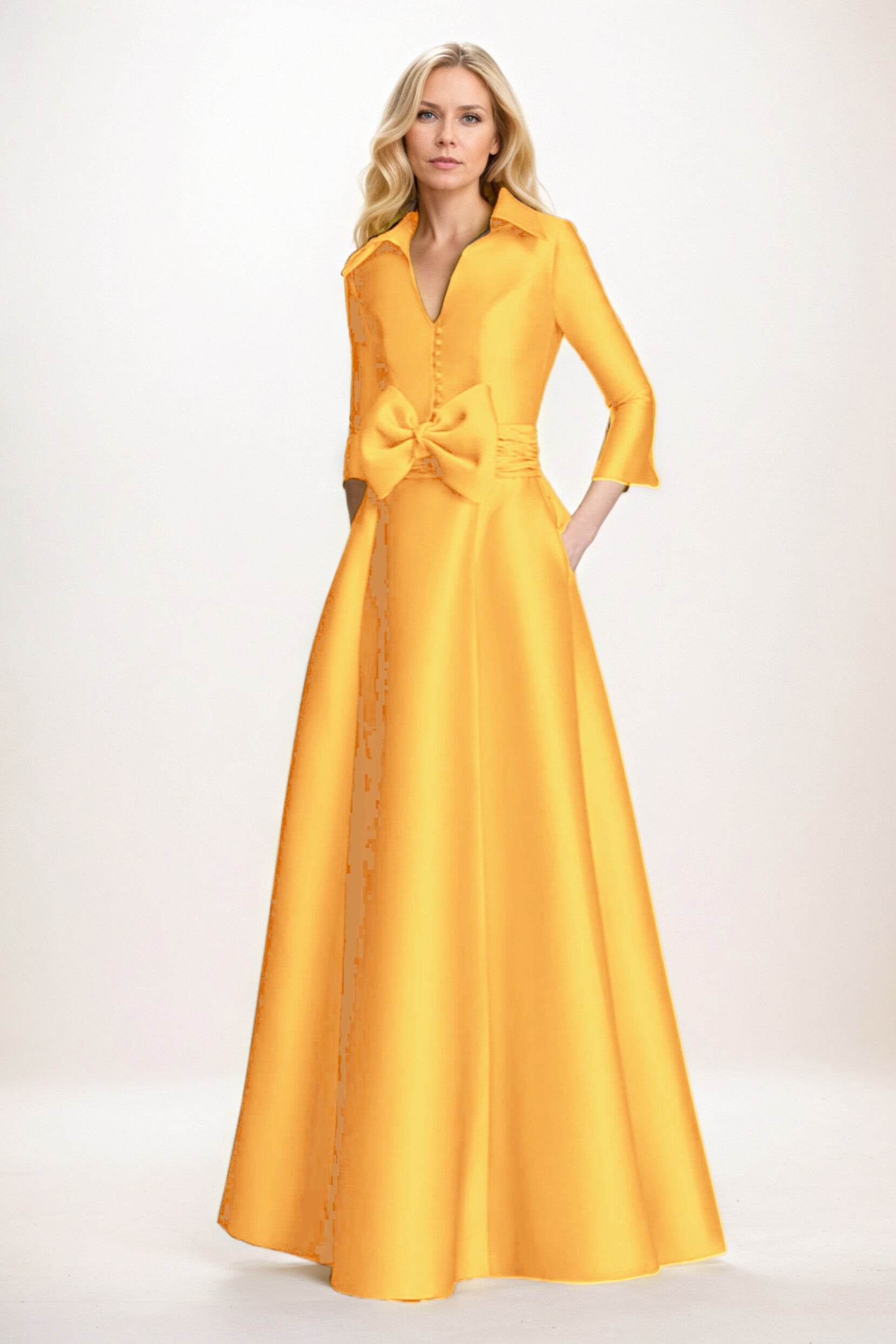 A-Line Maxi Satin Mother of the Bride Dresses CM0402 - COCOMELODY