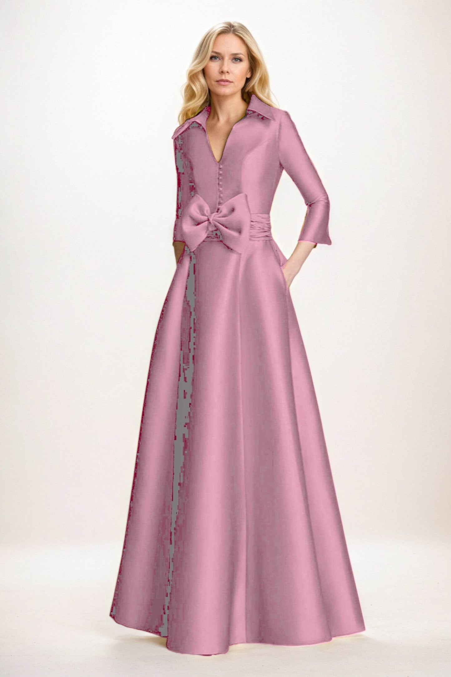 A-Line Maxi Satin Mother of the Bride Dresses CM0402 - COCOMELODY