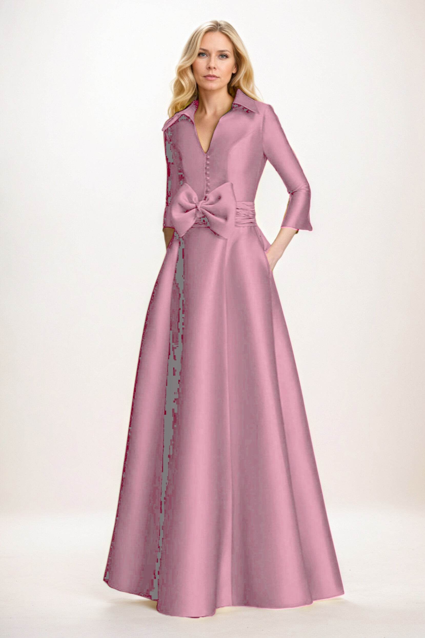 A-Line Maxi Satin Mother of the Bride Dresses CM0402 - COCOMELODY
