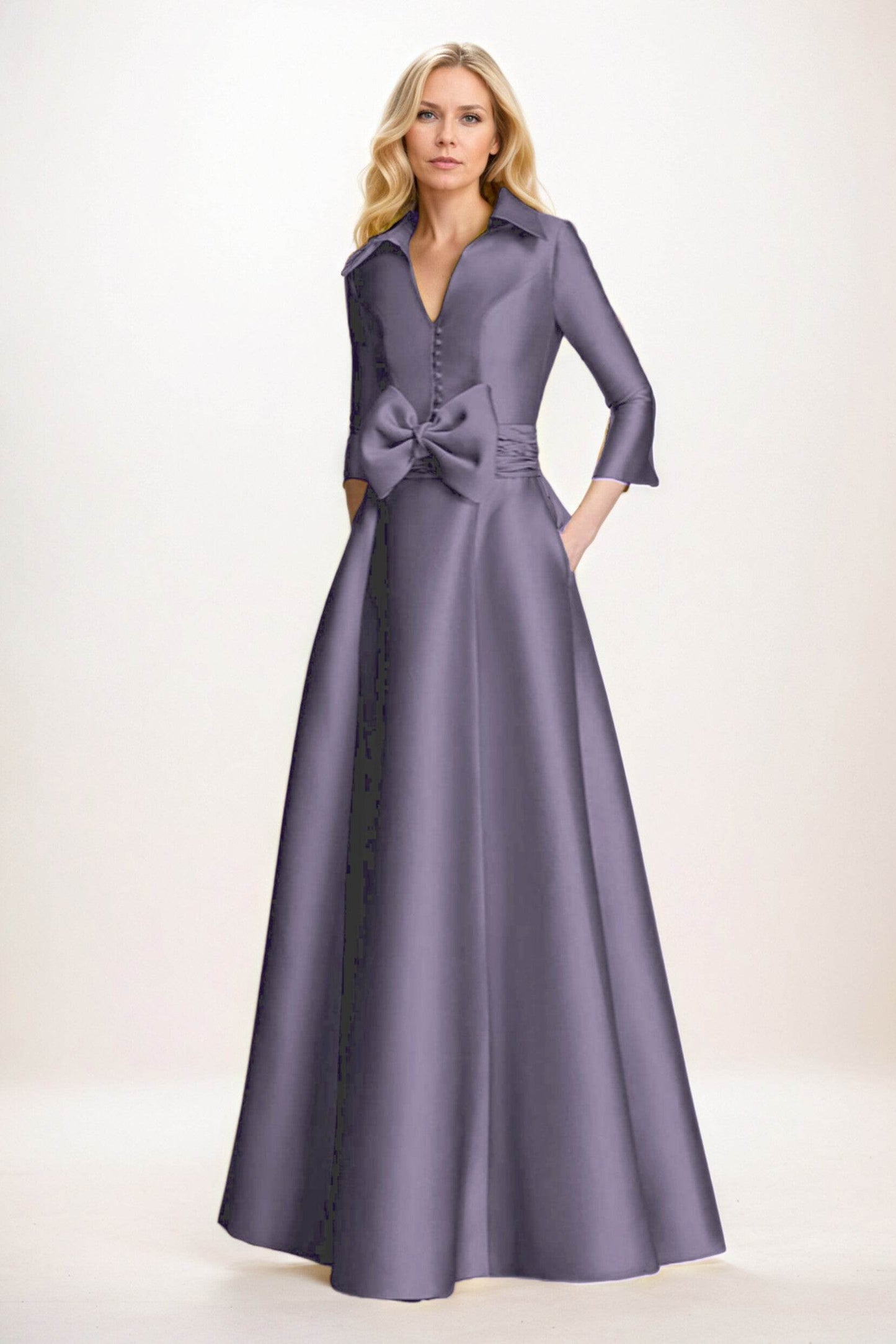 A-Line Maxi Satin Mother of the Bride Dresses CM0402 - COCOMELODY