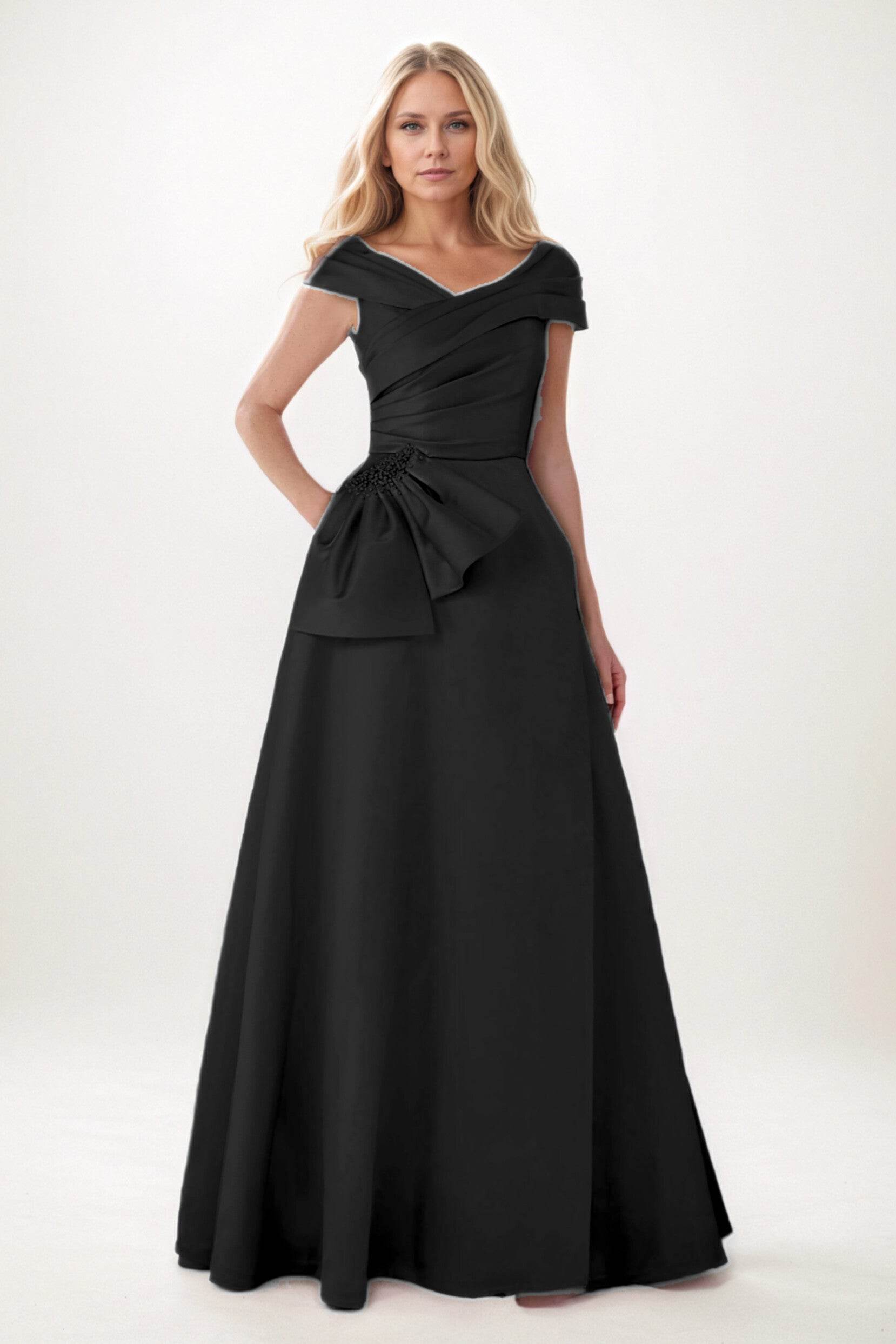 A-Line Maxi Satin Mother of the Bride Dresses CM0403 - COCOMELODY