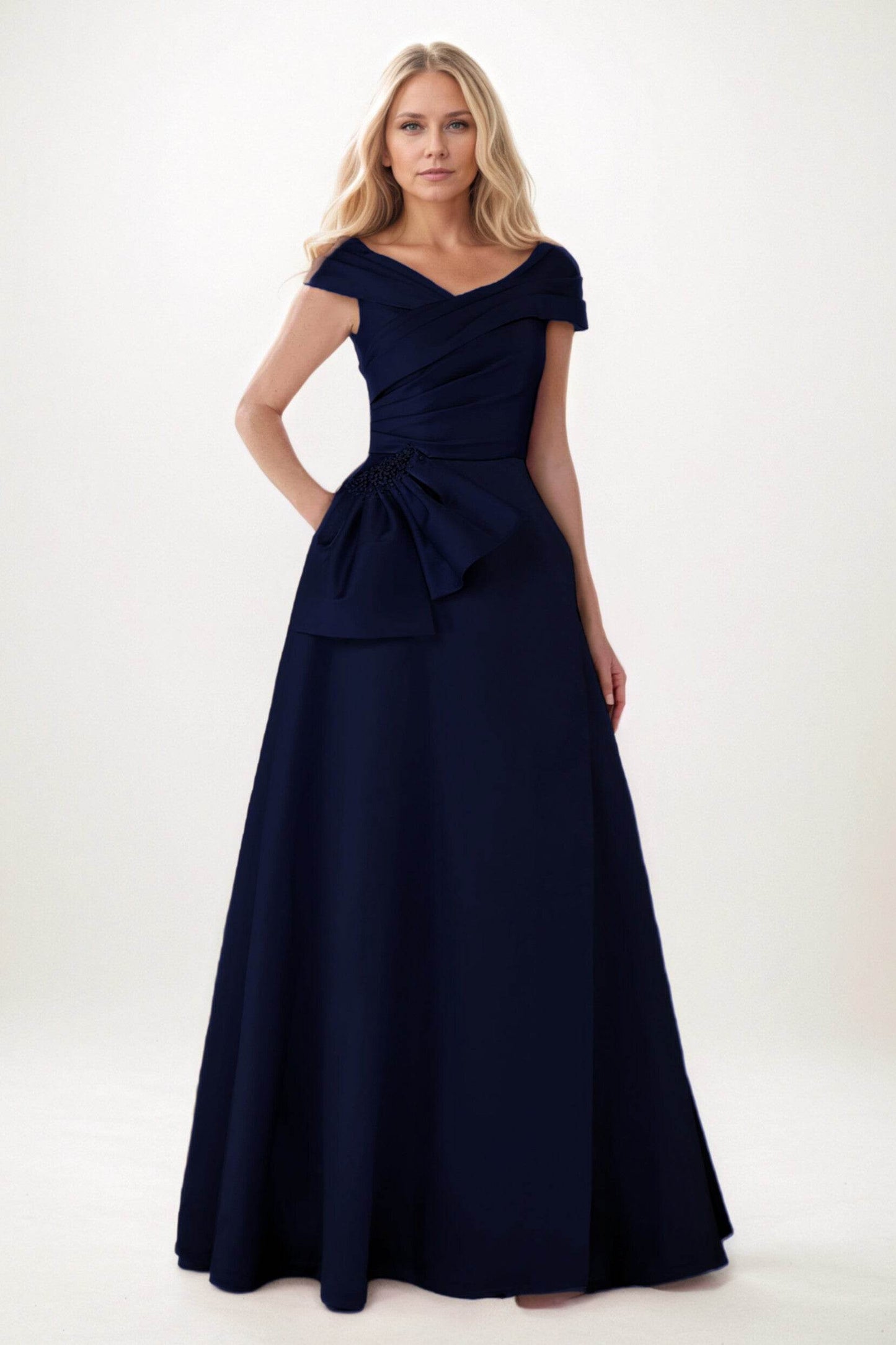 A-Line Maxi Satin Mother of the Bride Dresses CM0403 - COCOMELODY