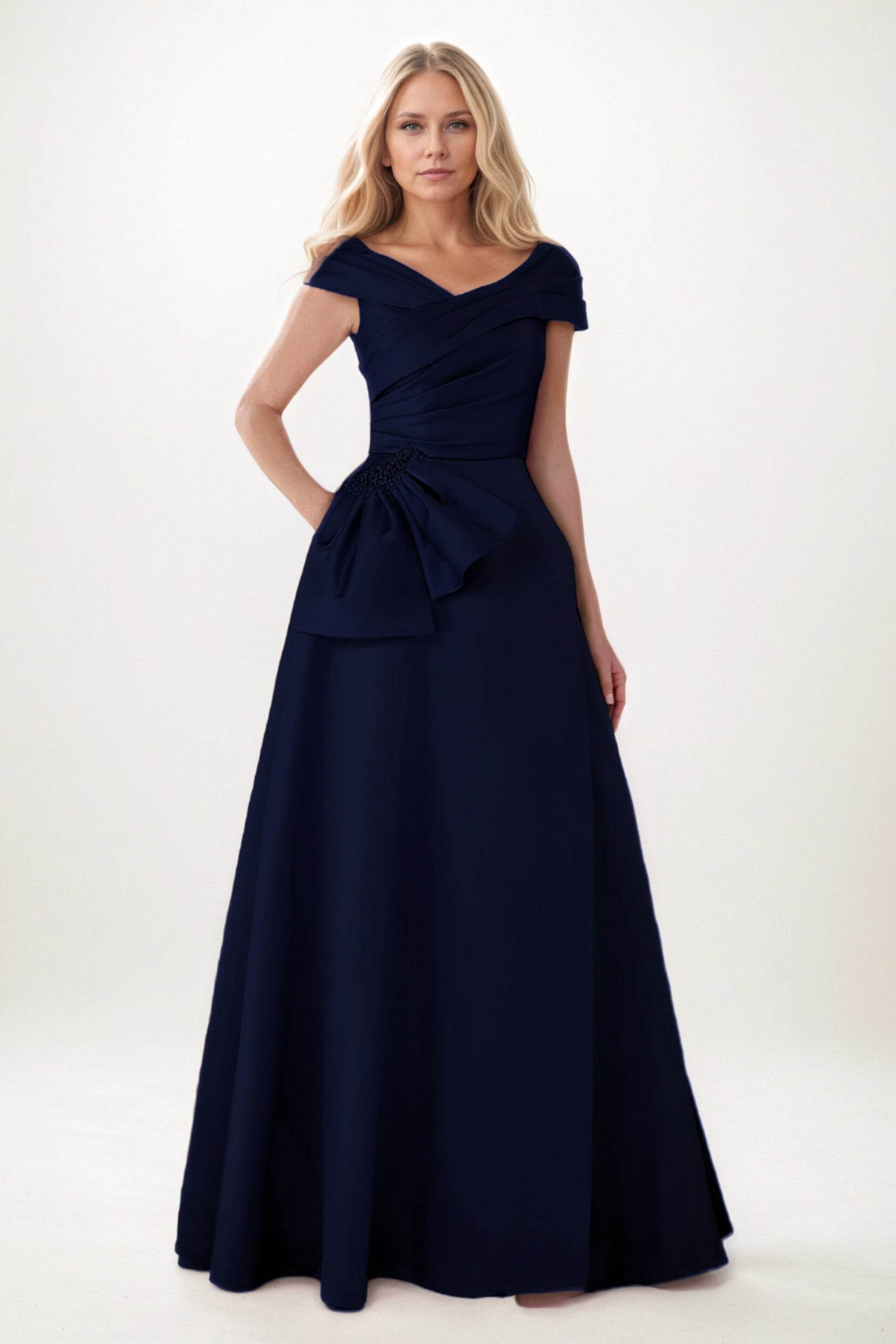 A-Line Maxi Satin Mother of the Bride Dresses CM0403 - COCOMELODY