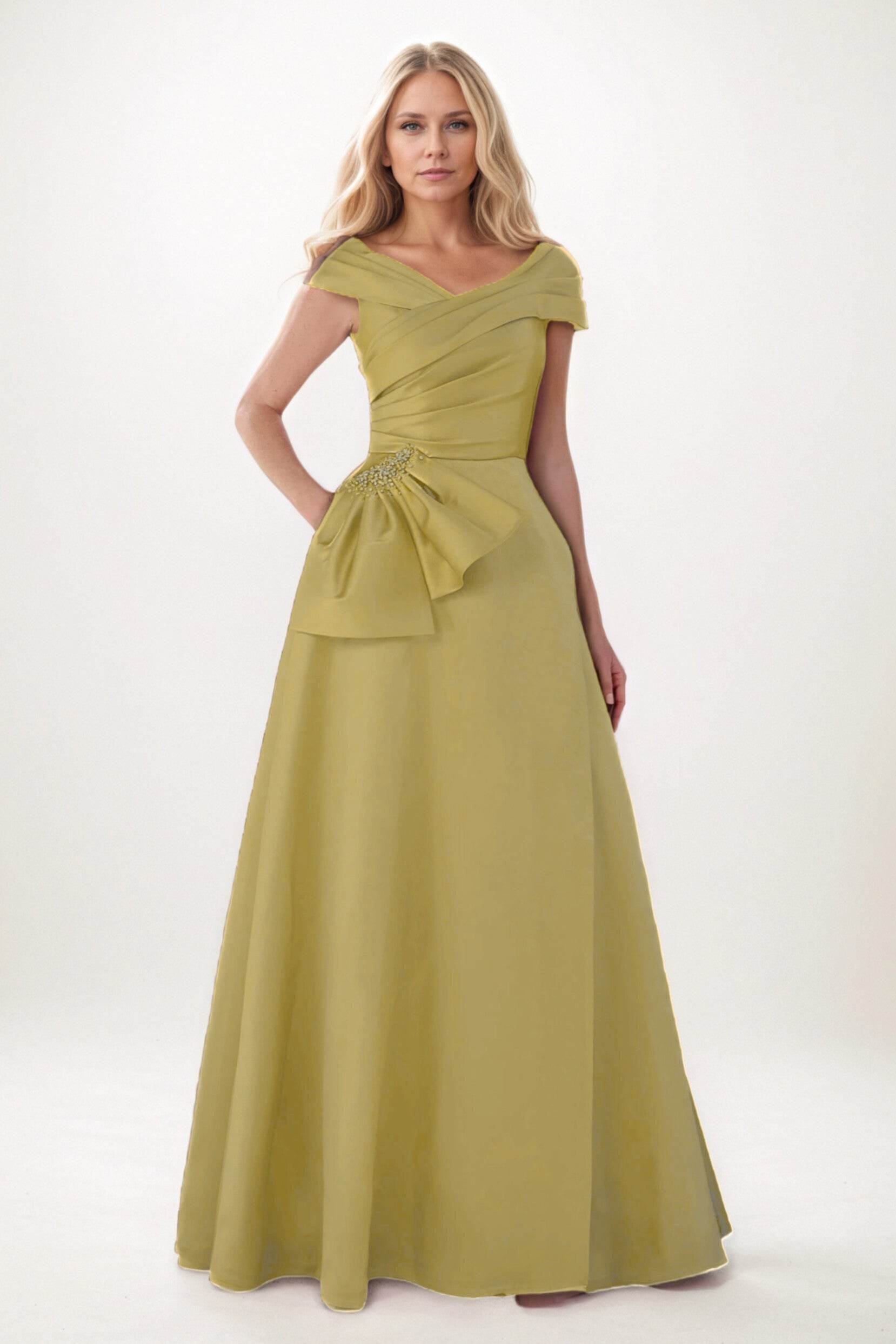 A-Line Maxi Satin Mother of the Bride Dresses CM0403 - COCOMELODY