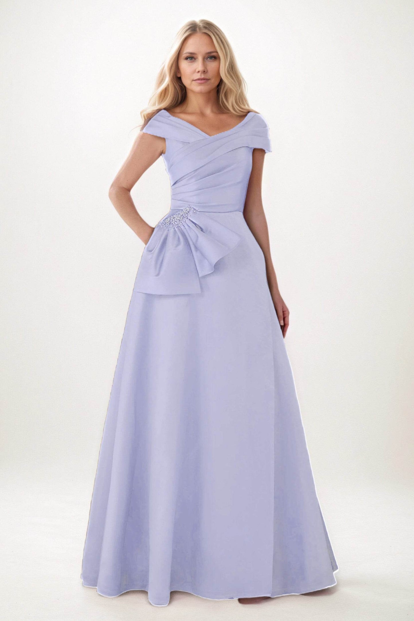 A-Line Maxi Satin Mother of the Bride Dresses CM0403 - COCOMELODY